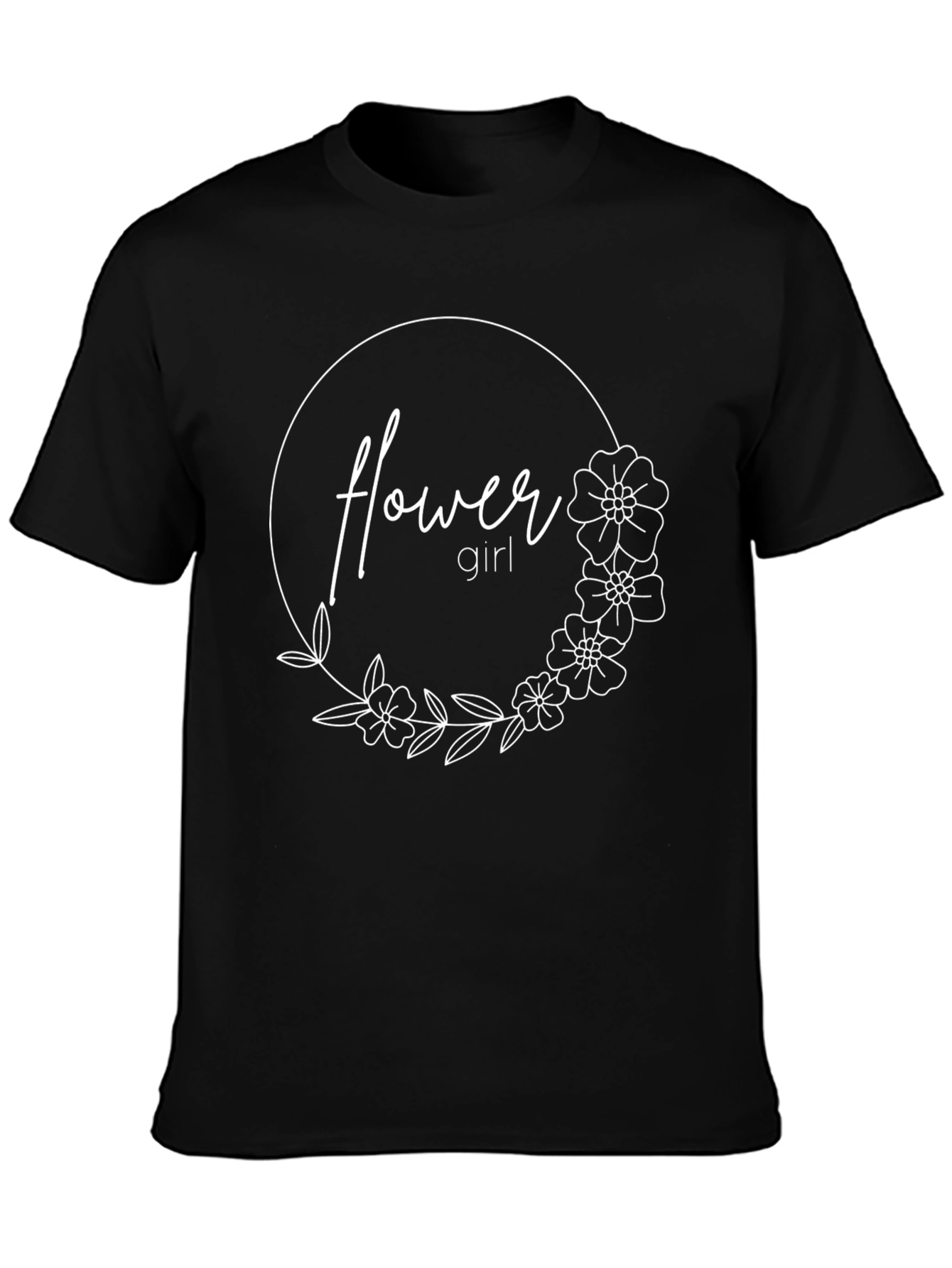 Flower Girl Graphic Tee - Floral Wreath Design