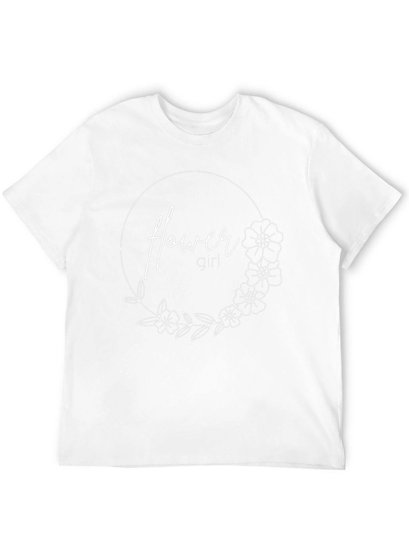 Flower Girl Graphic Tee - Floral Wreath Design