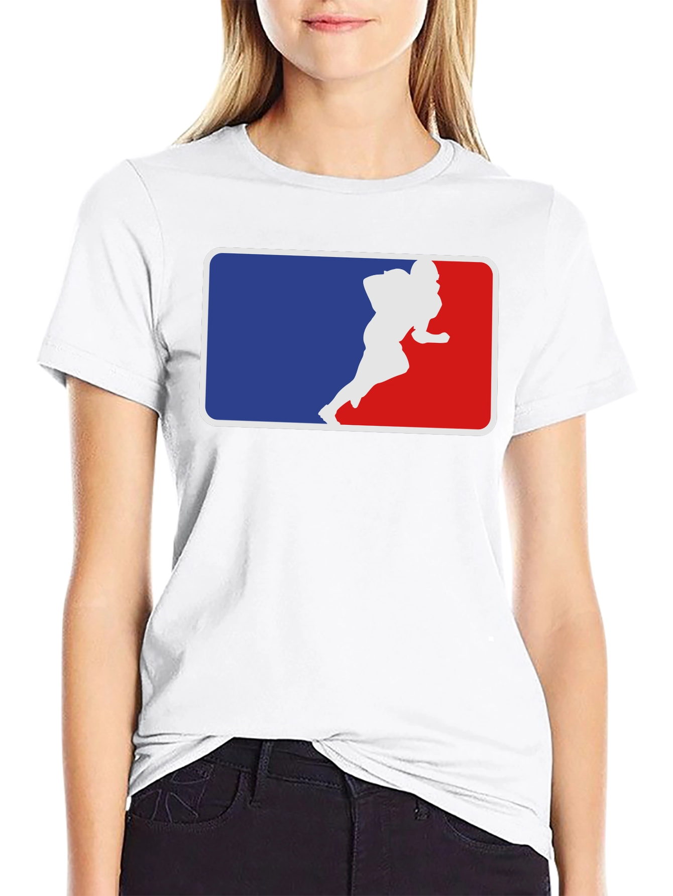Football Player Silhouette Tee