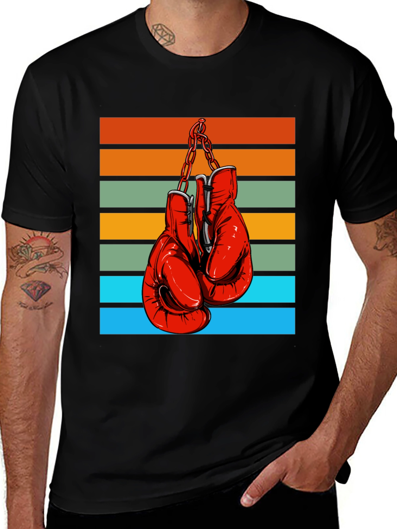 Retro Boxing Gloves Graphic Tee