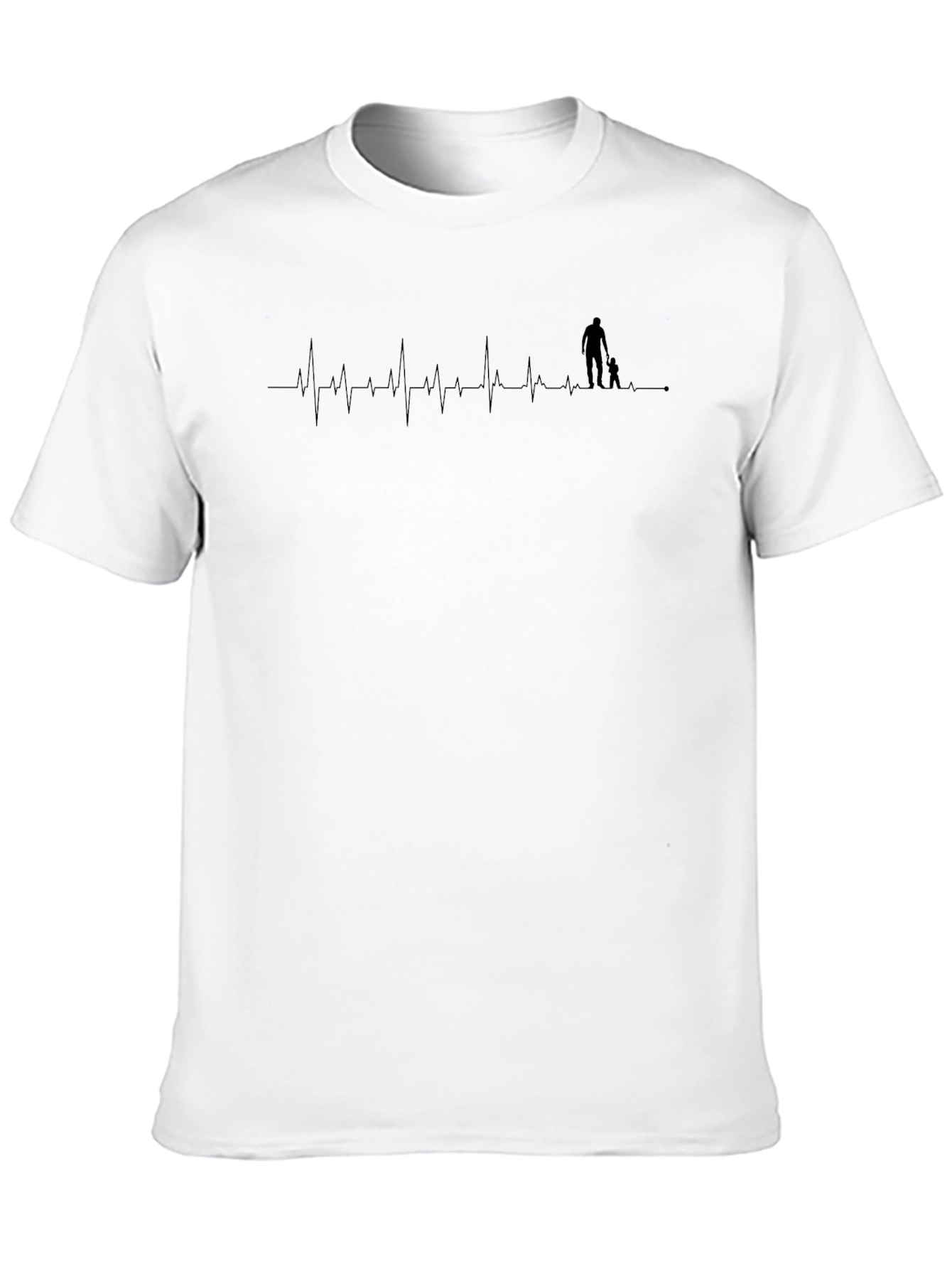 Dad & Son Heartbeat Graphic Tee - Black