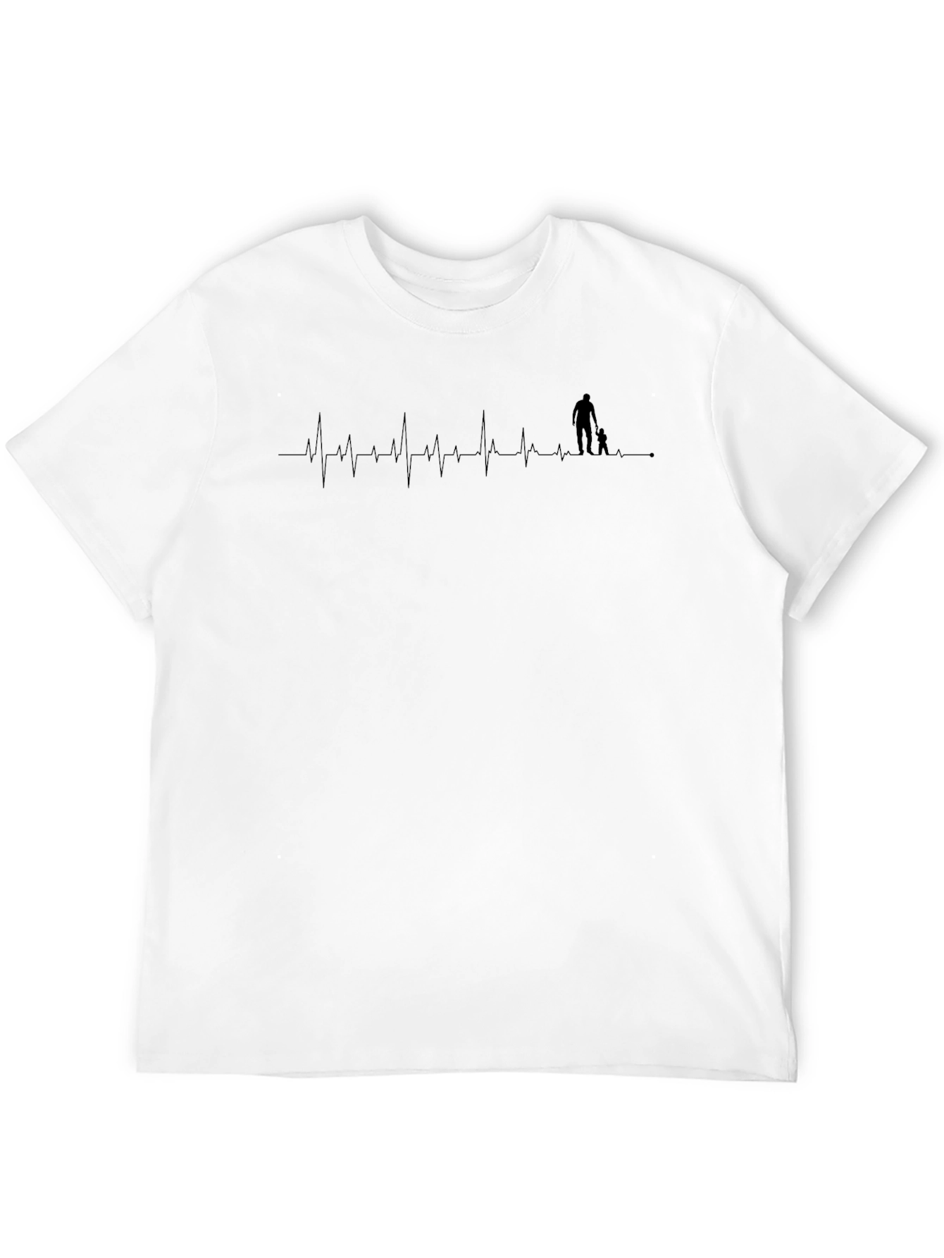 Dad & Son Heartbeat Graphic Tee - Black