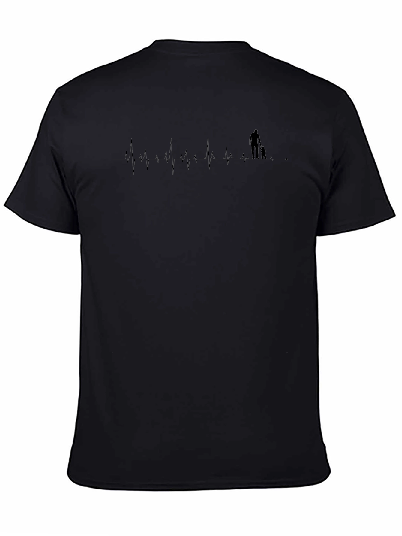 Dad & Son Heartbeat Graphic Tee - Black