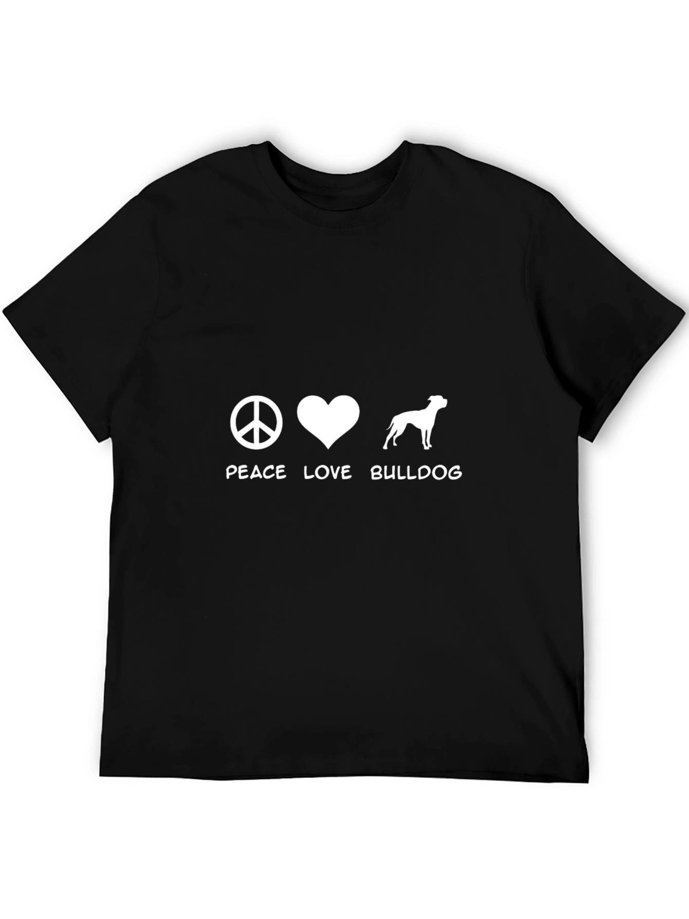 Peace Love Bulldog Graphic T-Shirt