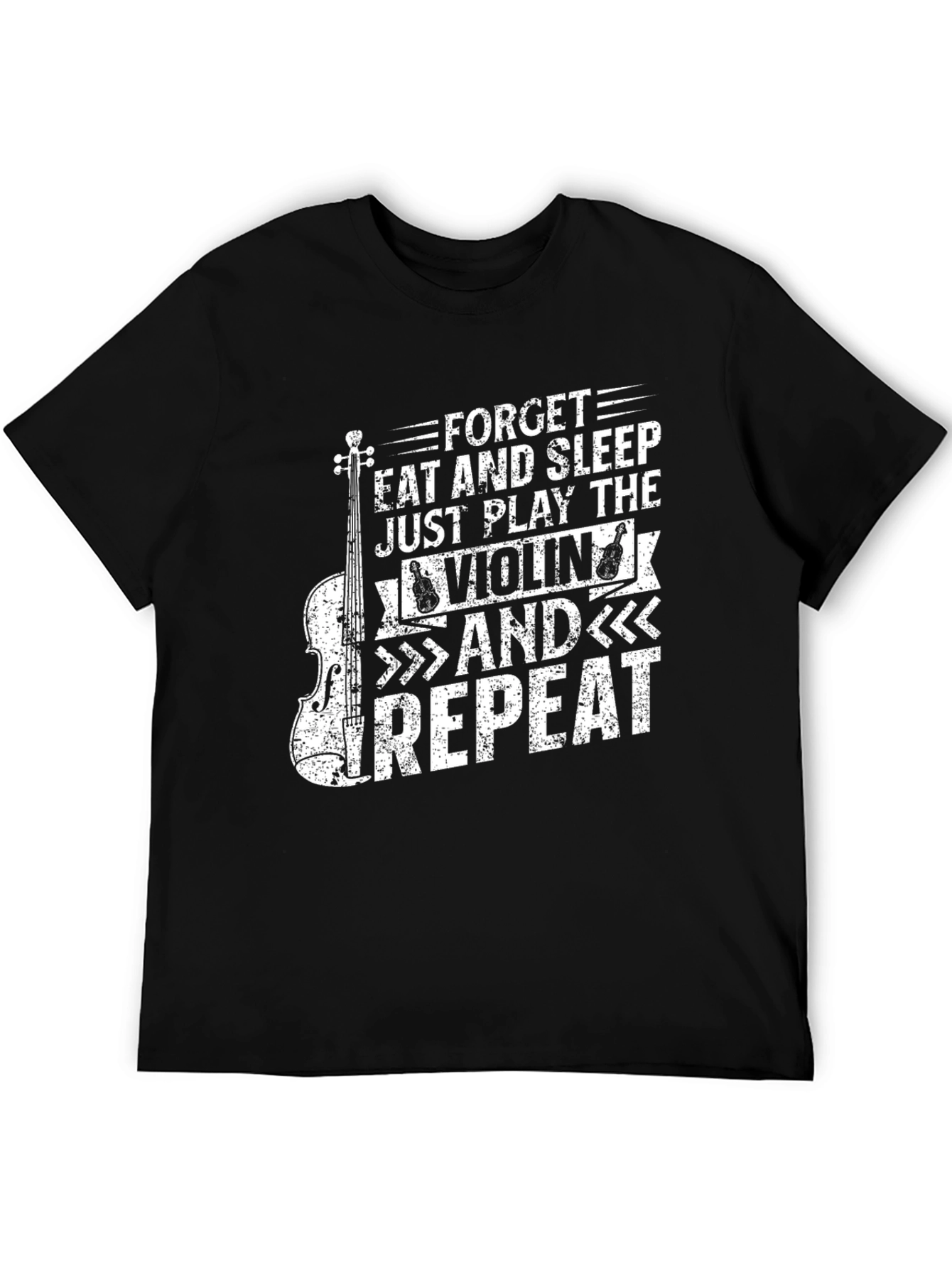 Violin Player Black T-Shirt: Forget Eat Sleep Repeat