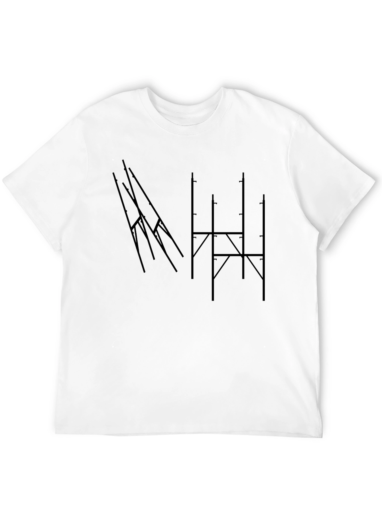 Abstract Geometric Graphic Tee - Mens Black T-Shirt