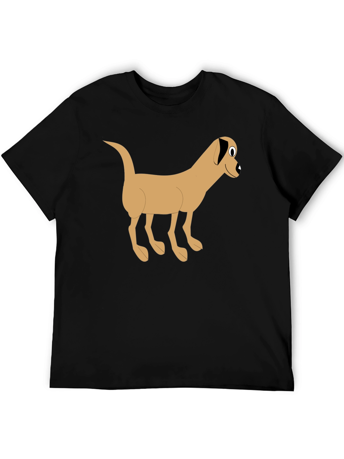 Cartoon Dog Graphic Black T-Shirt