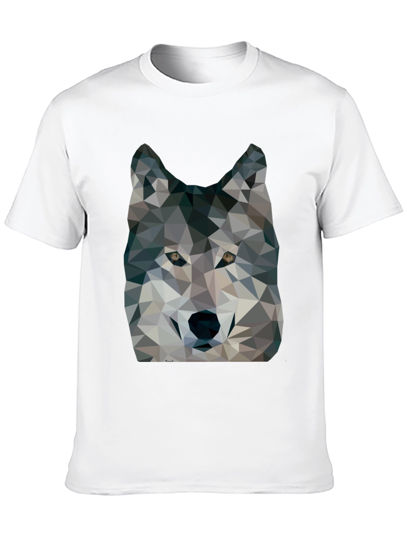 Geometric Wolf Graphic Mens Black T-Shirt