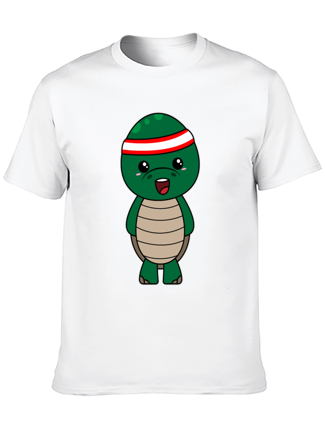Cute Turtle Graphic Tee - Black Cotton T-Shirt