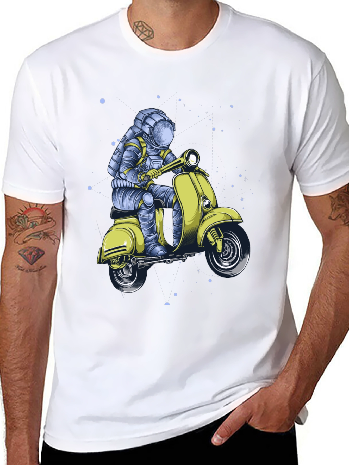 Astronaut on Scooter Graphic Tee - Black