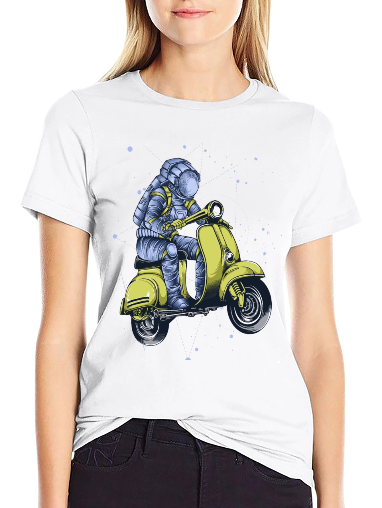Astronaut on Scooter Graphic Tee - Black