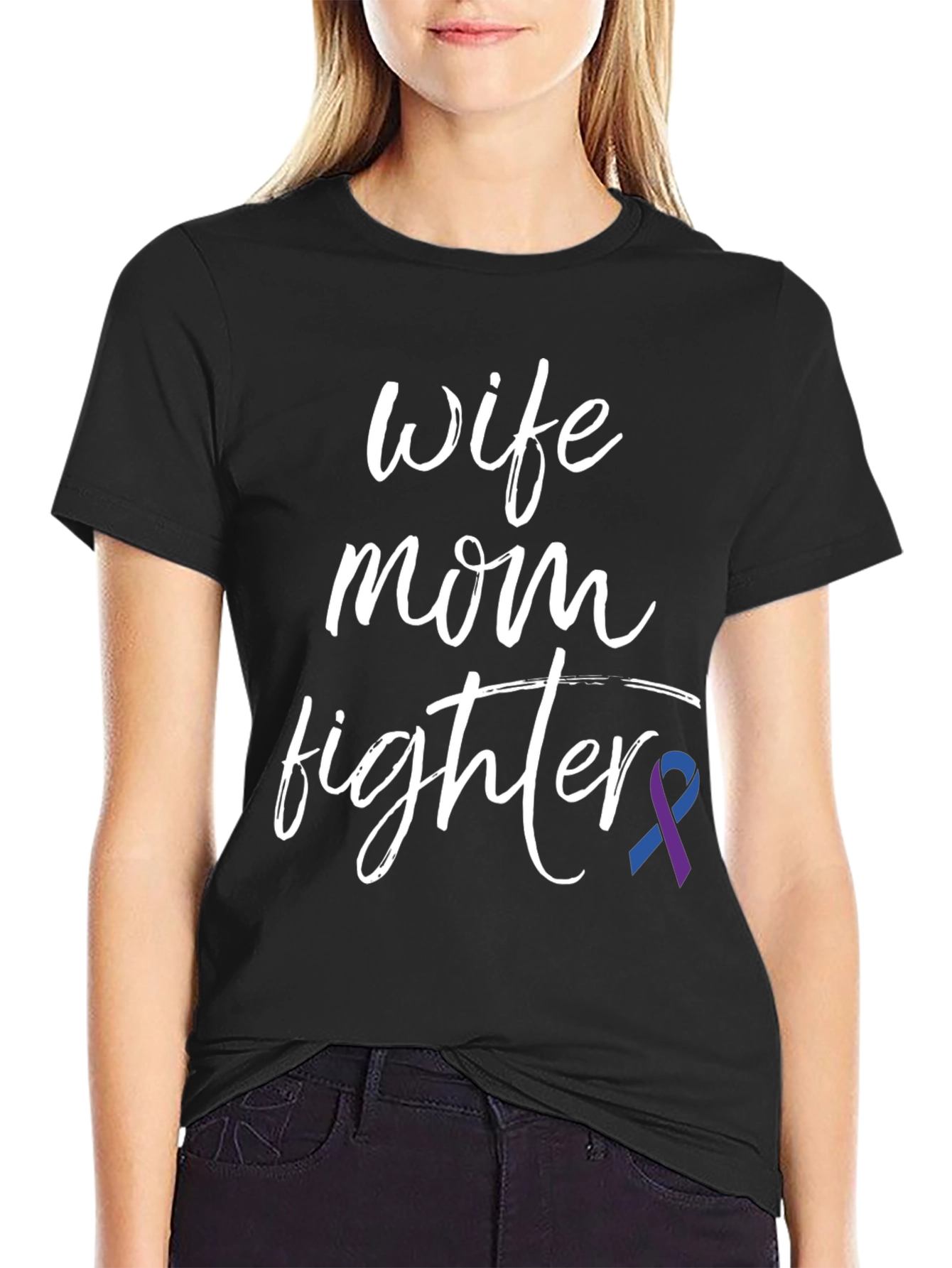 Wife Mom Fighter T-Shirt: Melanoma Awareness