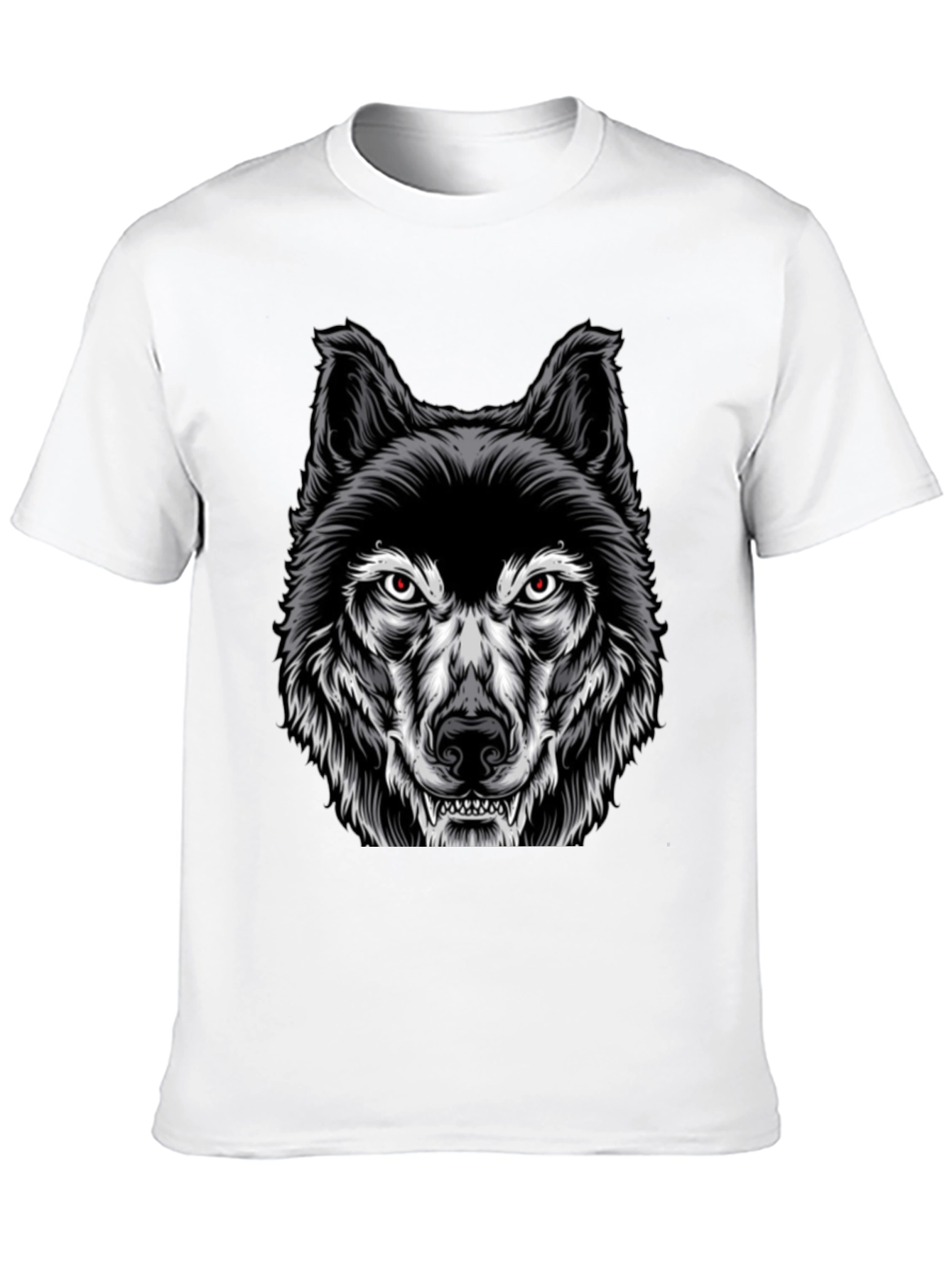 Mens Black Wolf Graphic Print T-Shirt