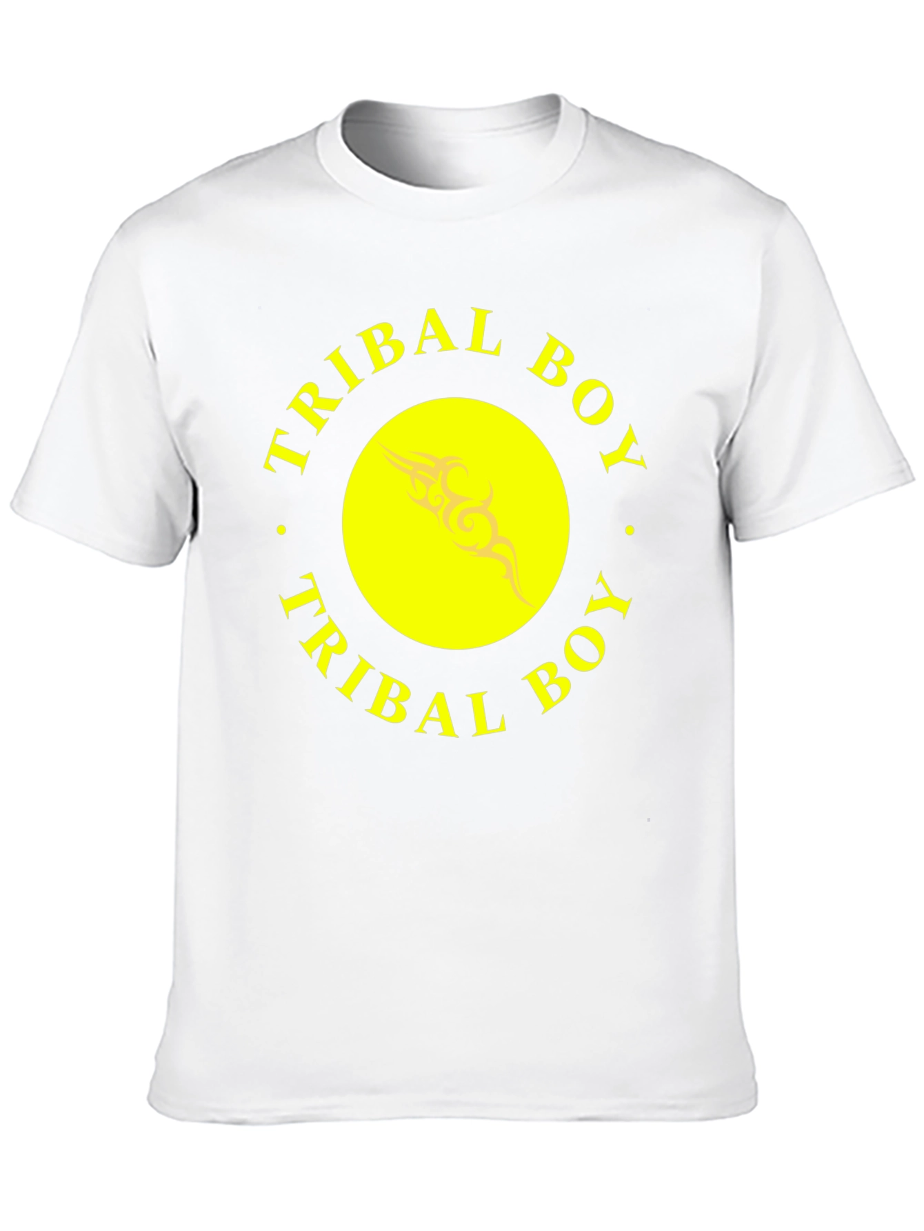 Tribal Boy Black T-Shirt - Yellow Design
