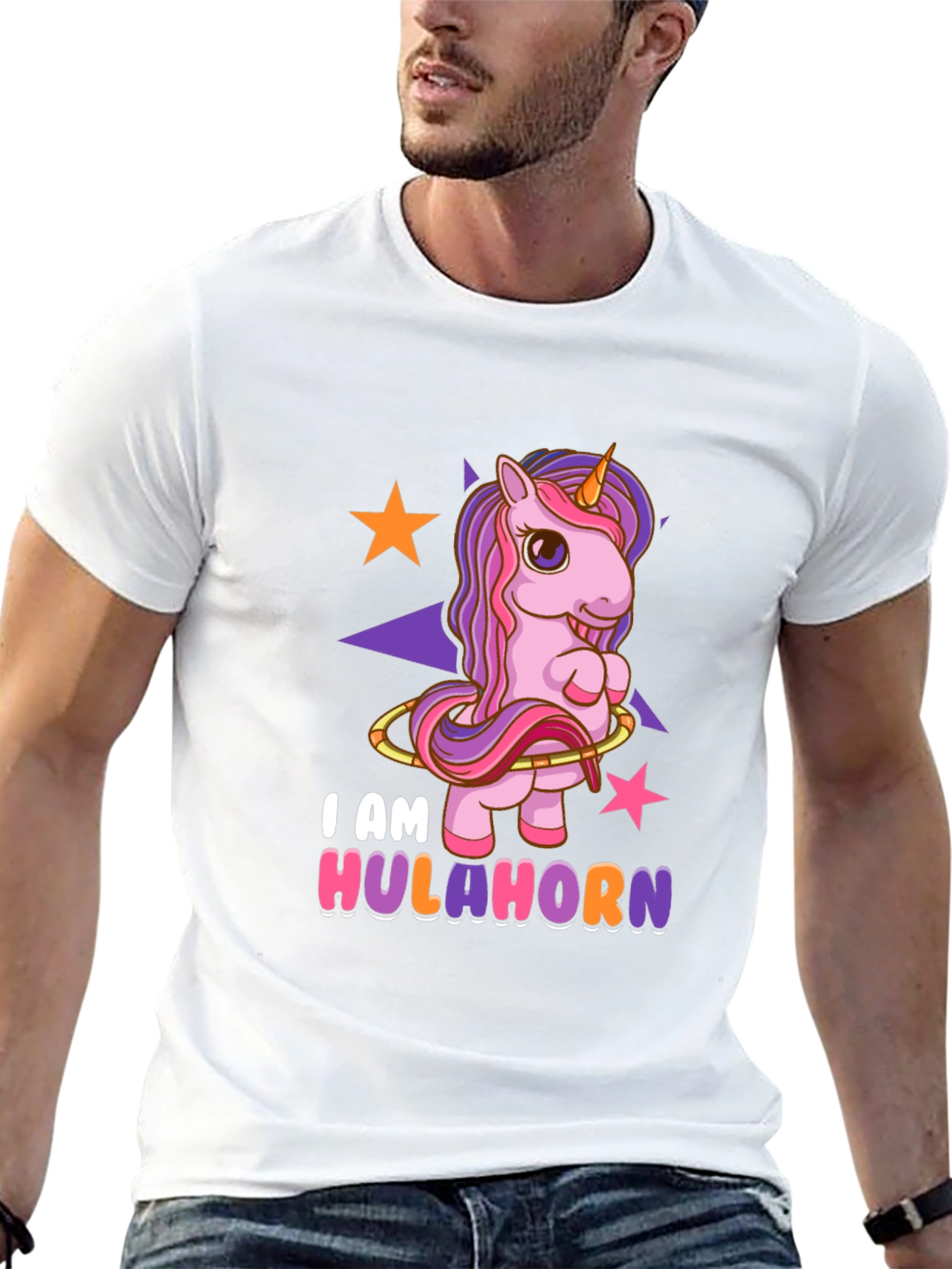 Hulahorn Unicorn Black T-Shirt