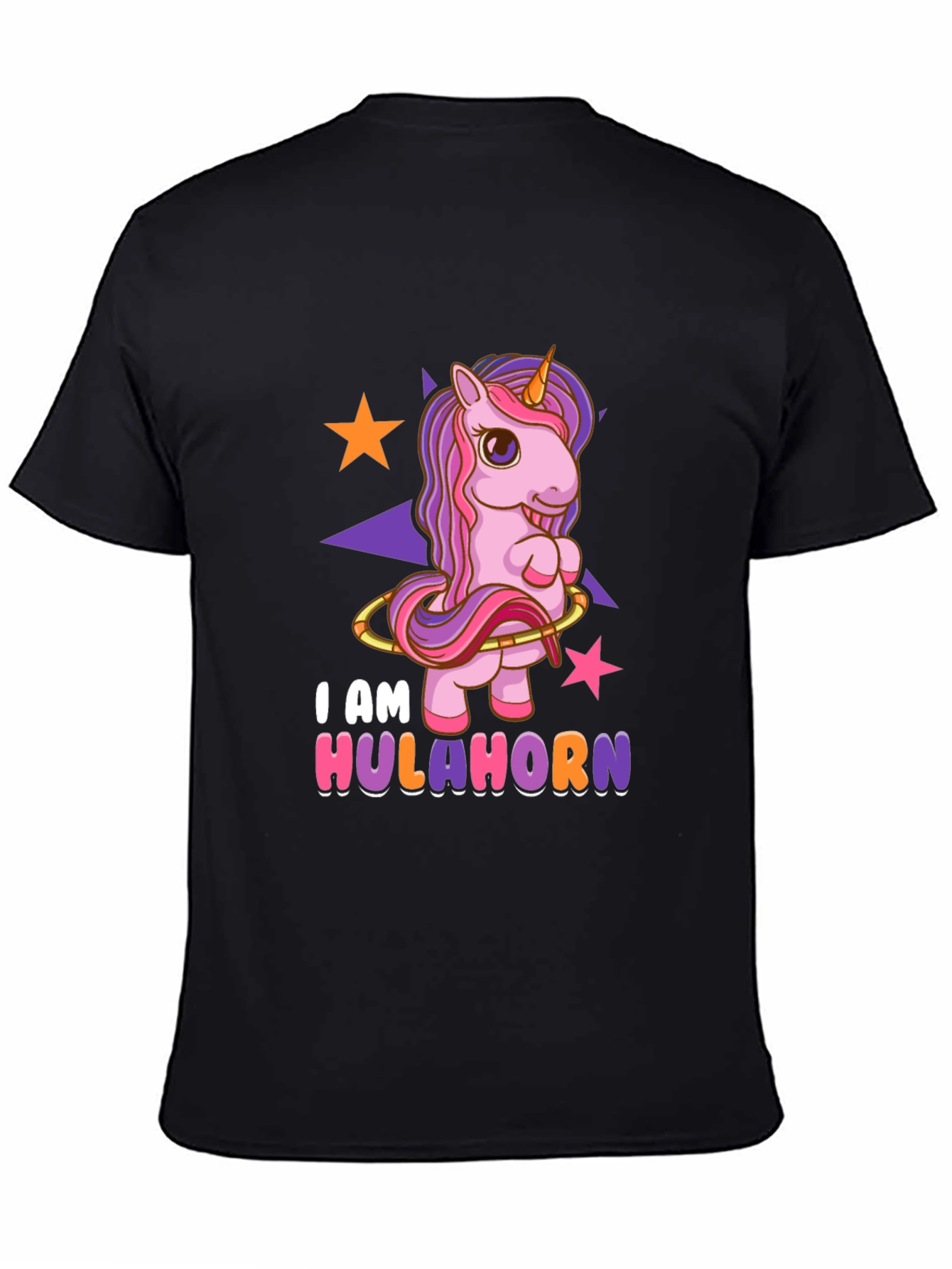 Hulahorn Unicorn Black T-Shirt