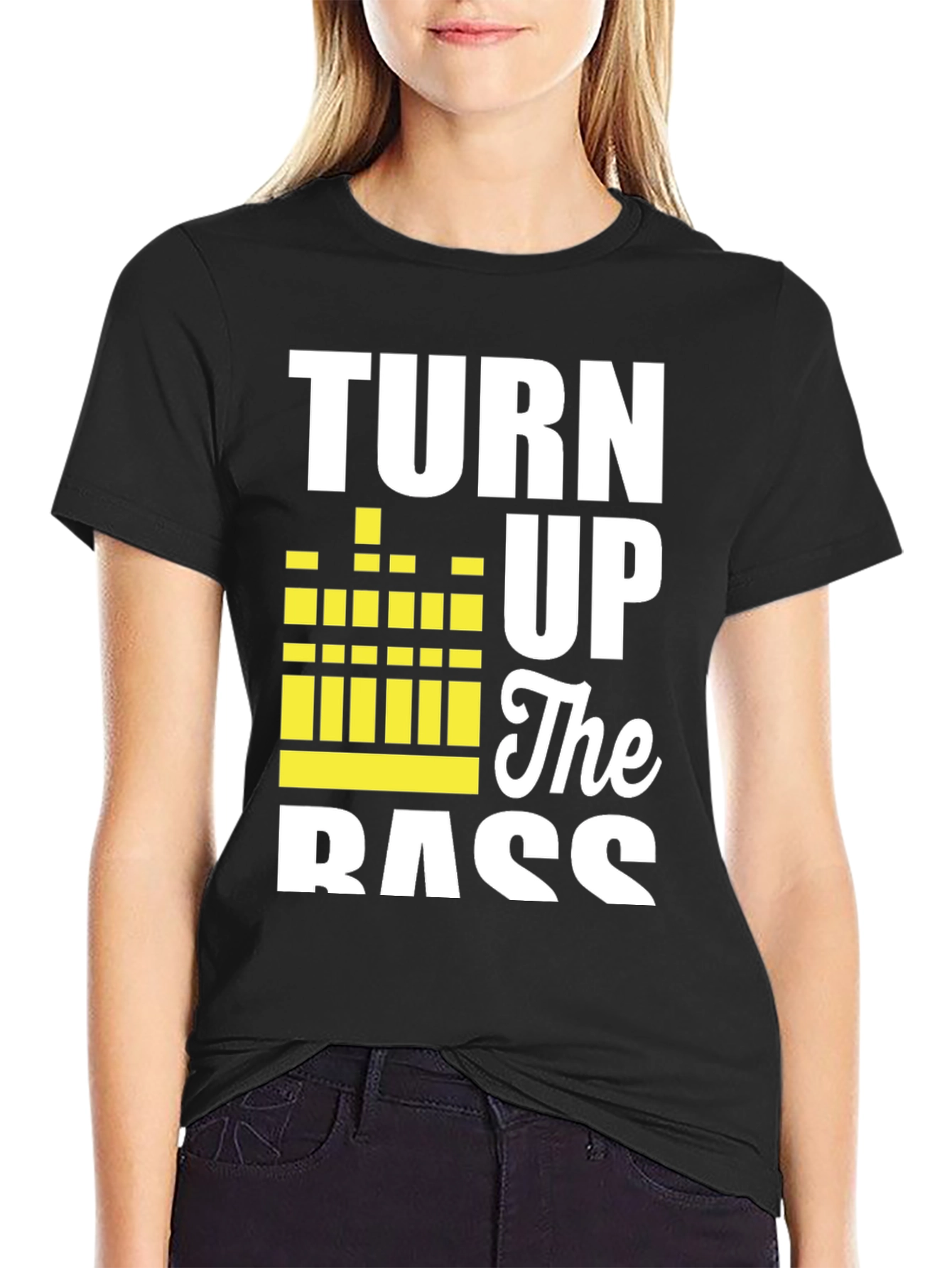 Turn Up The Bass Black Graphic Tee