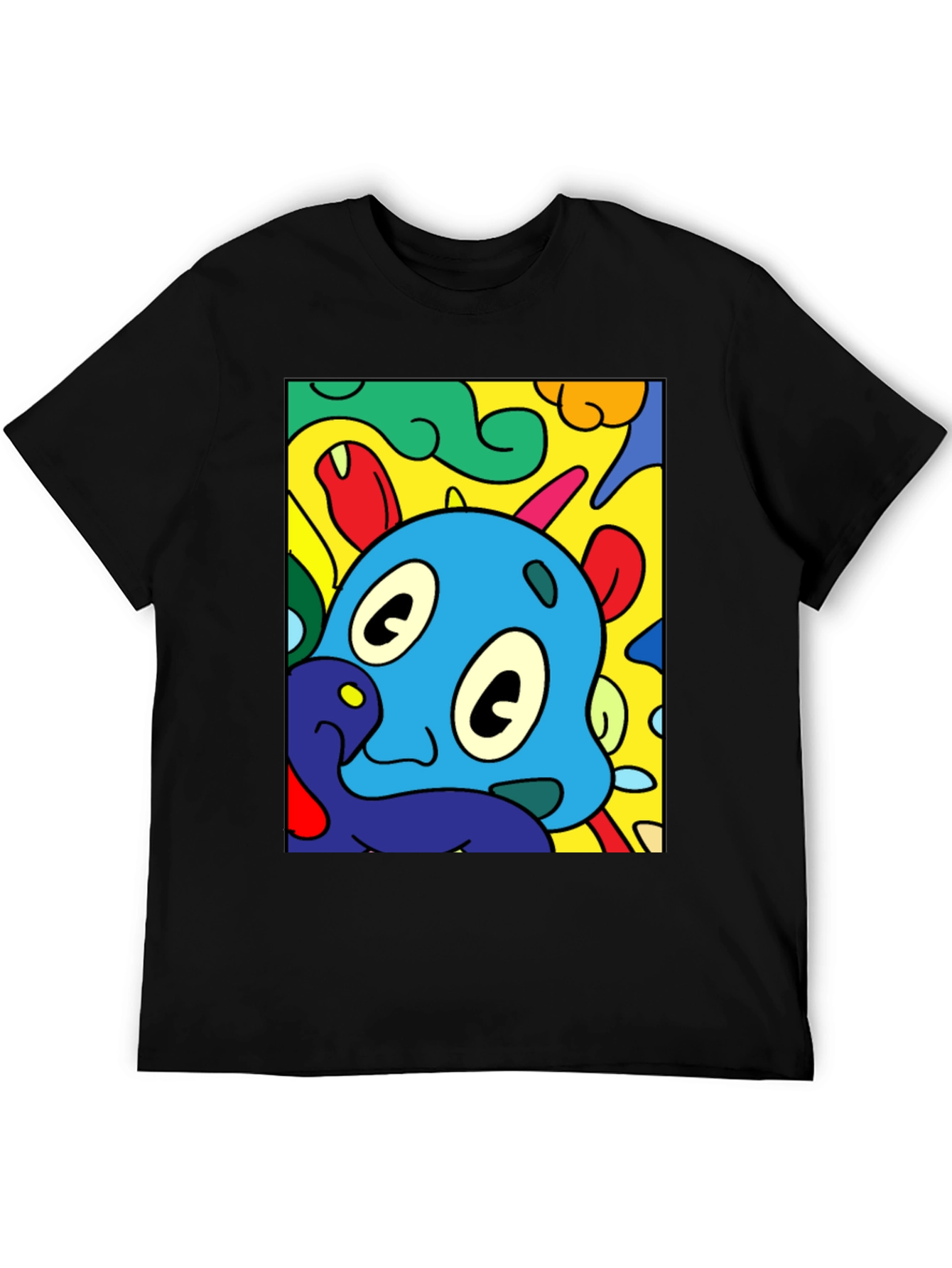 Cartoon Character Graphic Black T-Shirt