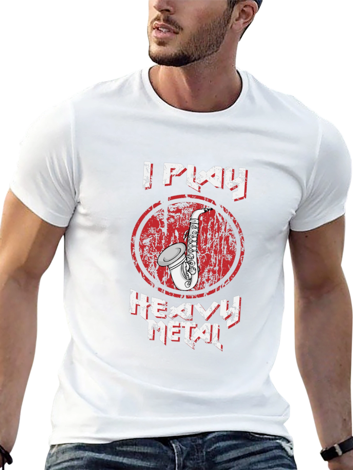 I Play Heavy Metal Saxophone Graphic T-Shirt