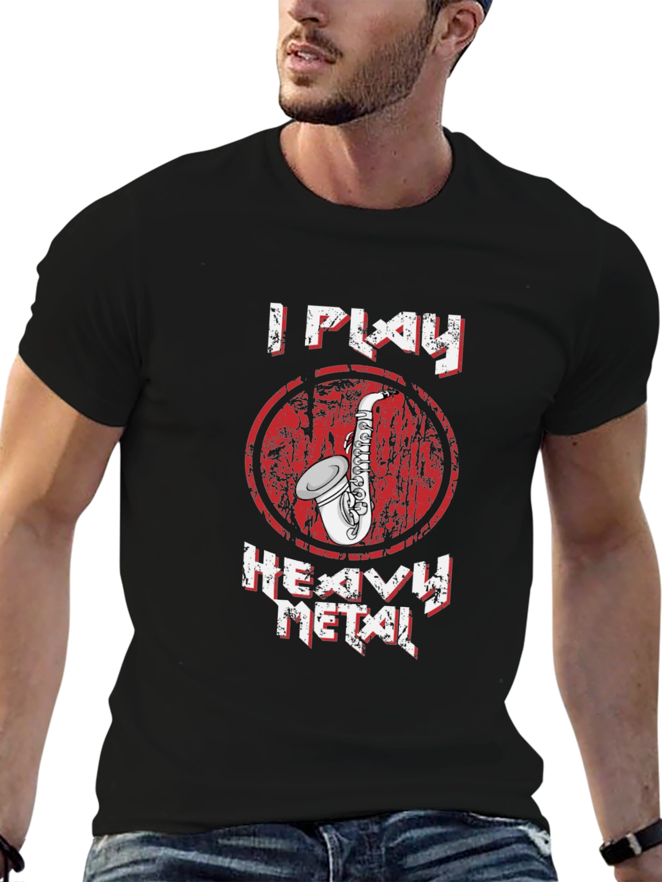 I Play Heavy Metal Saxophone Graphic T-Shirt