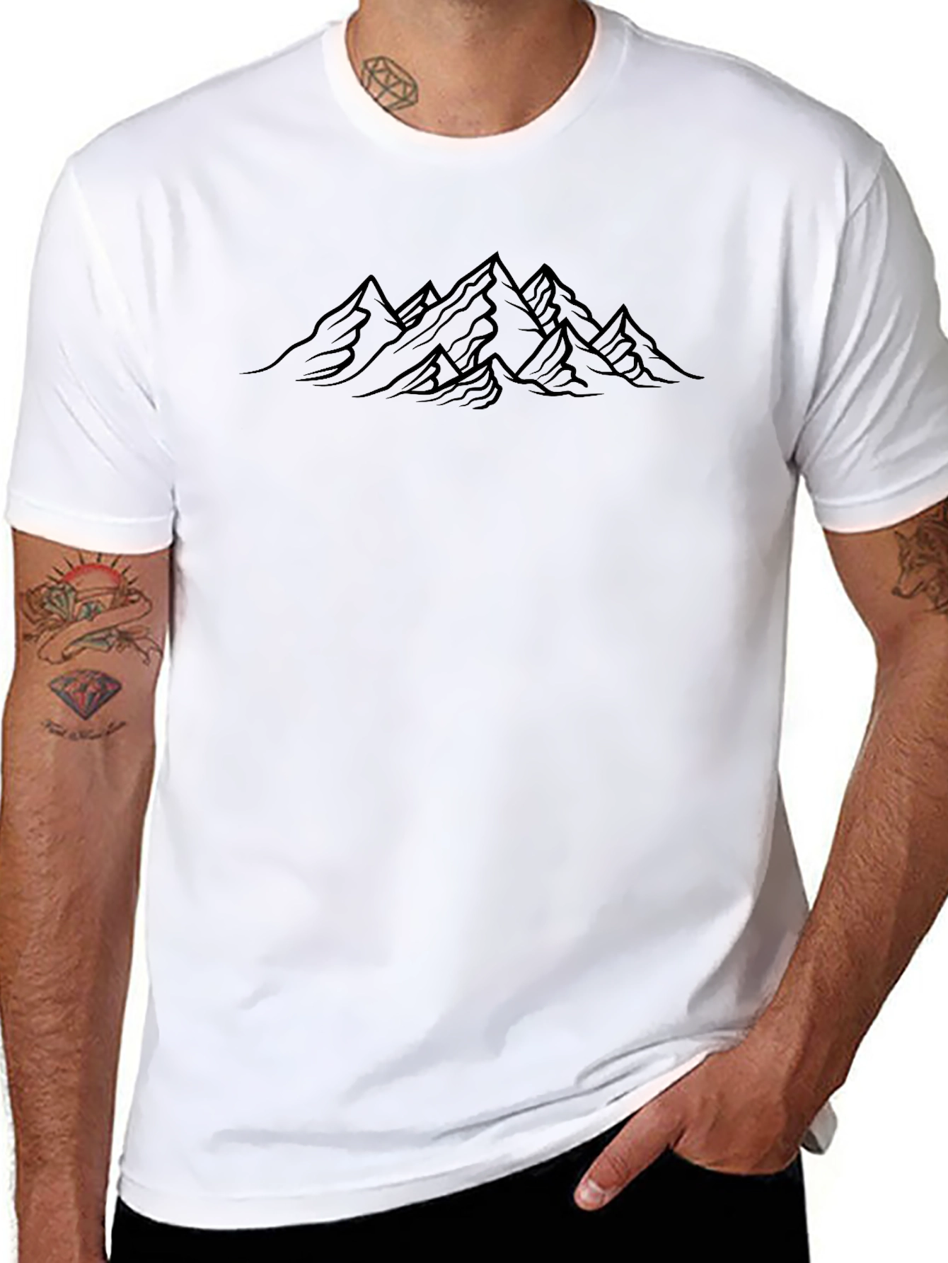 Mountain Graphic Tee - Black Casual Style
