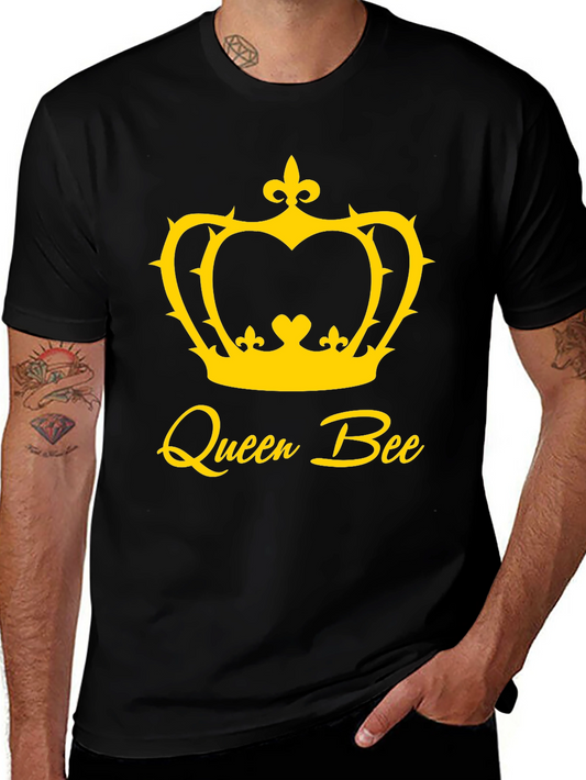 Queen Bee Graphic Tee - Black Cotton T-Shirt