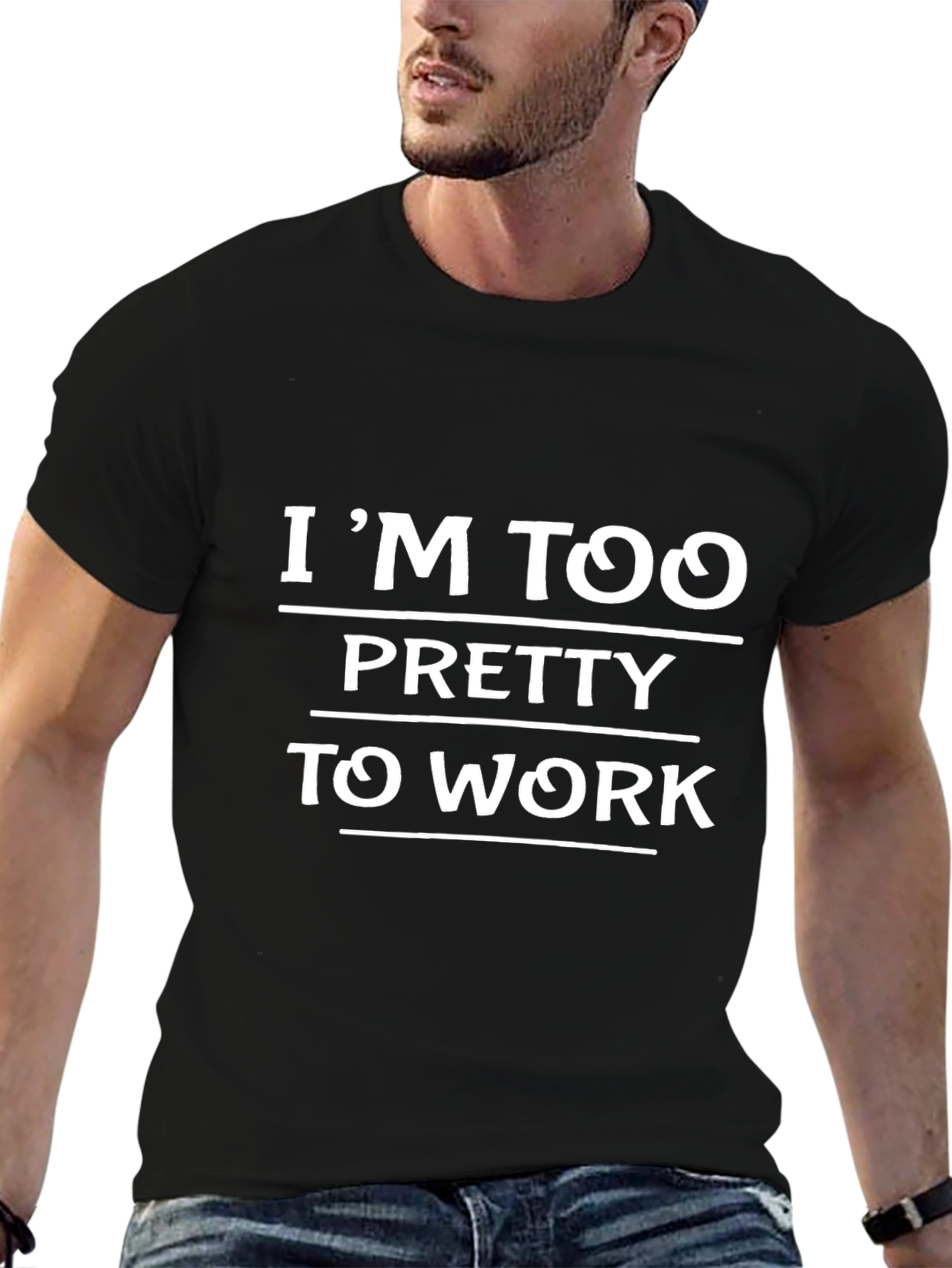 Im Too Pretty to Work Black Graphic Tee