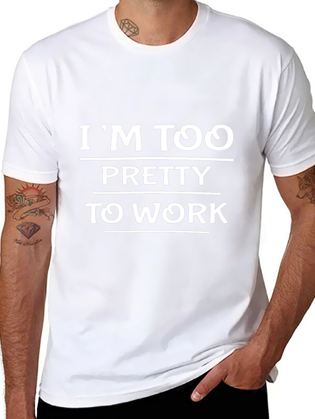 Im Too Pretty to Work Black Graphic Tee