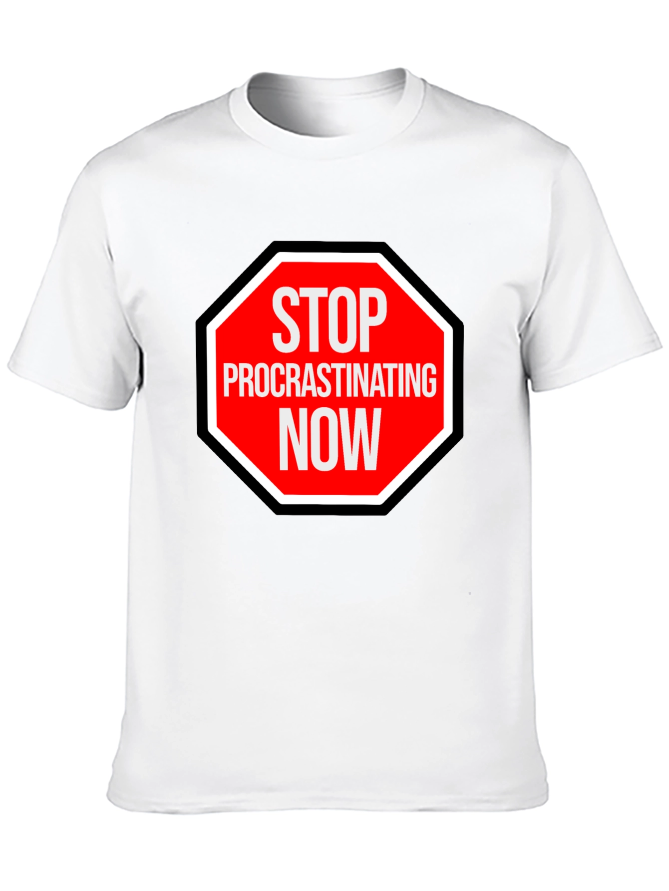 Stop Procrastinating Now Graphic Tee - Black