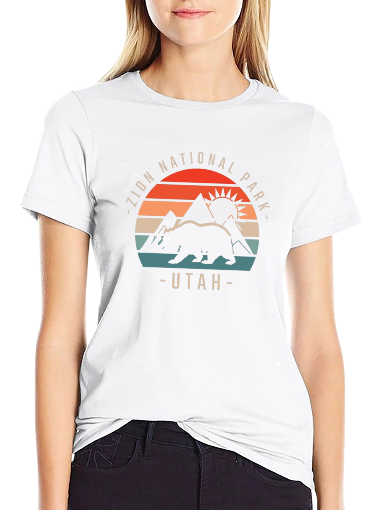 Zion National Park T-Shirt Utah Bear Graphic Tee