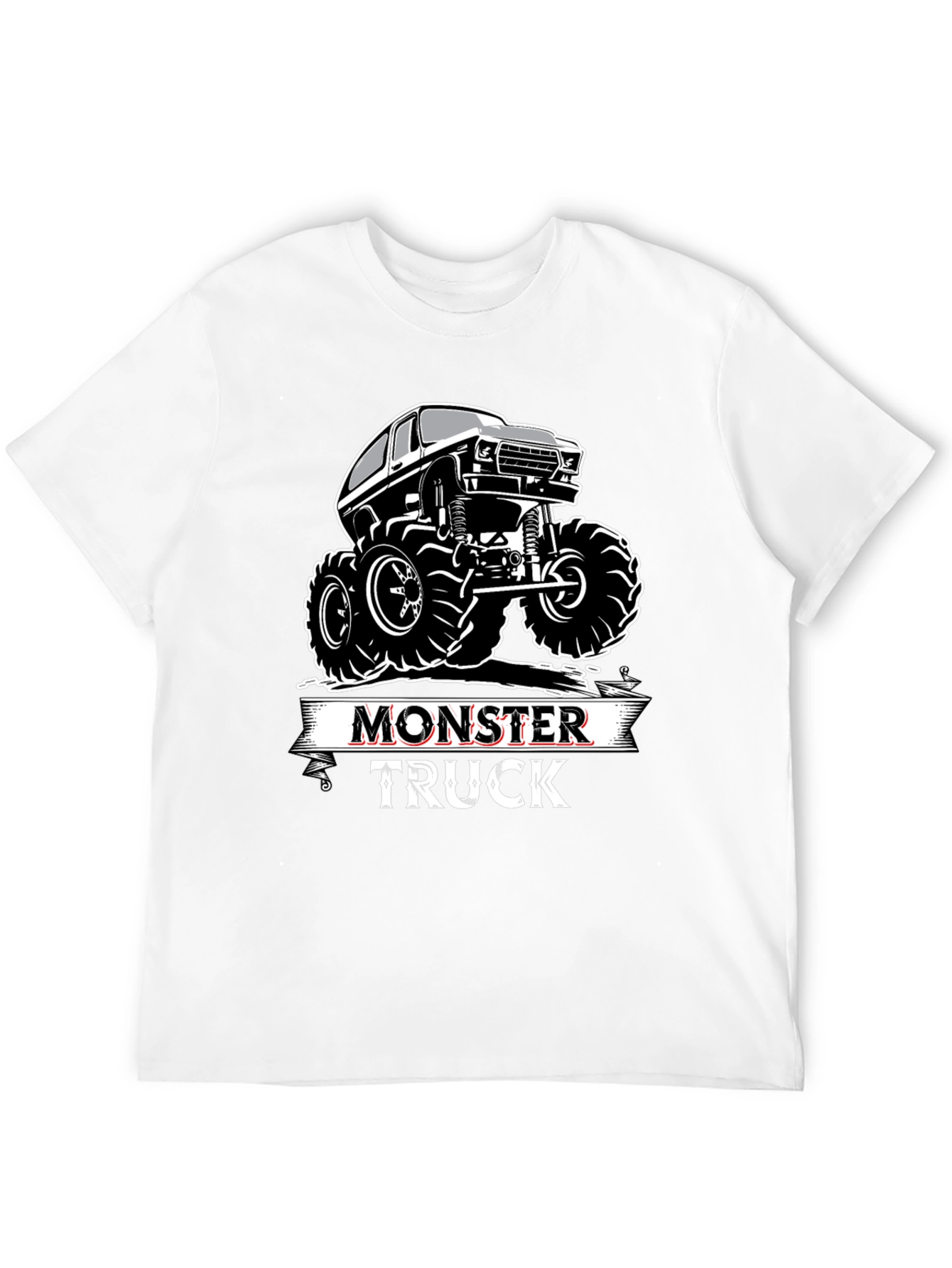 Monster Truck Graphic T-Shirt - Black Cotton Tee