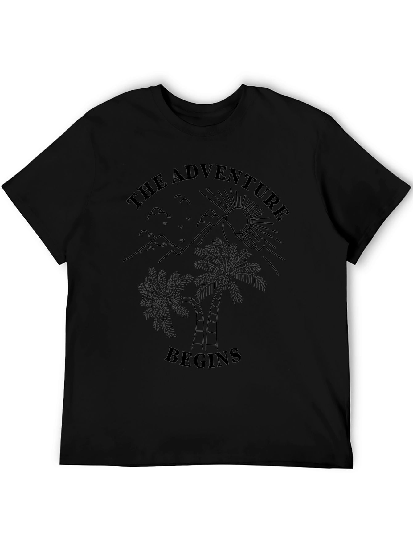 Adventure Begins Graphic Tee - Black
