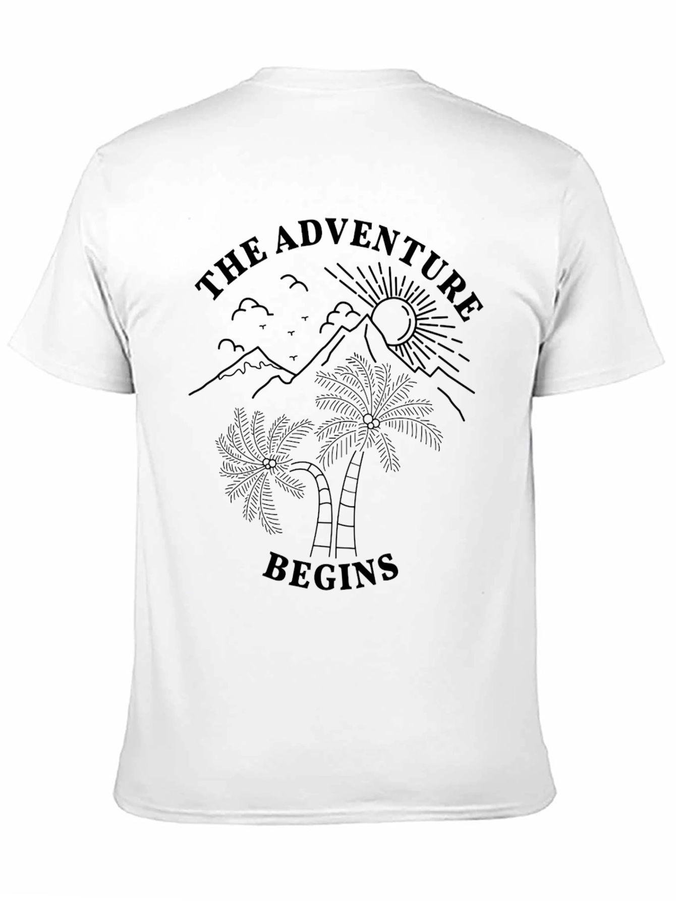 Adventure Begins Graphic Tee - Black