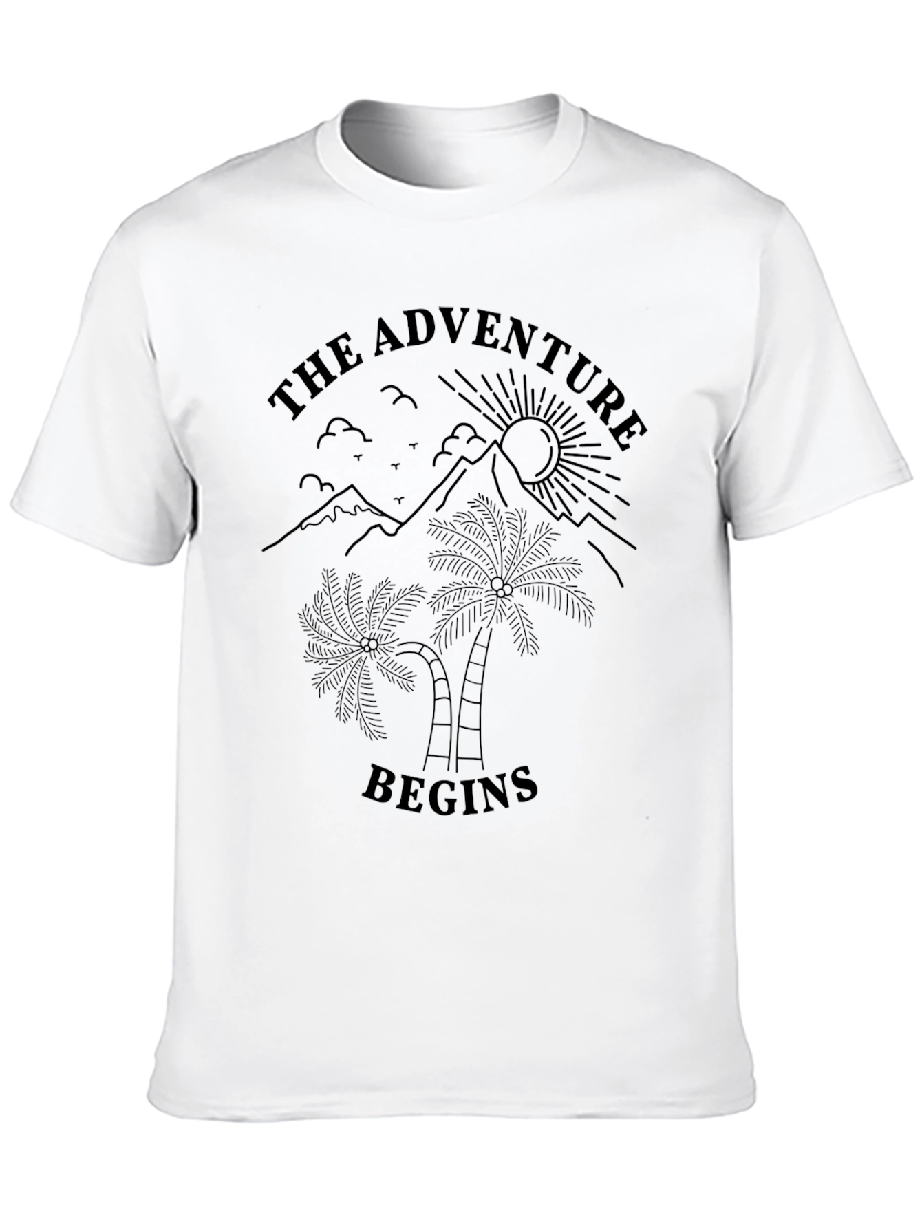 Adventure Begins Graphic Tee - Black