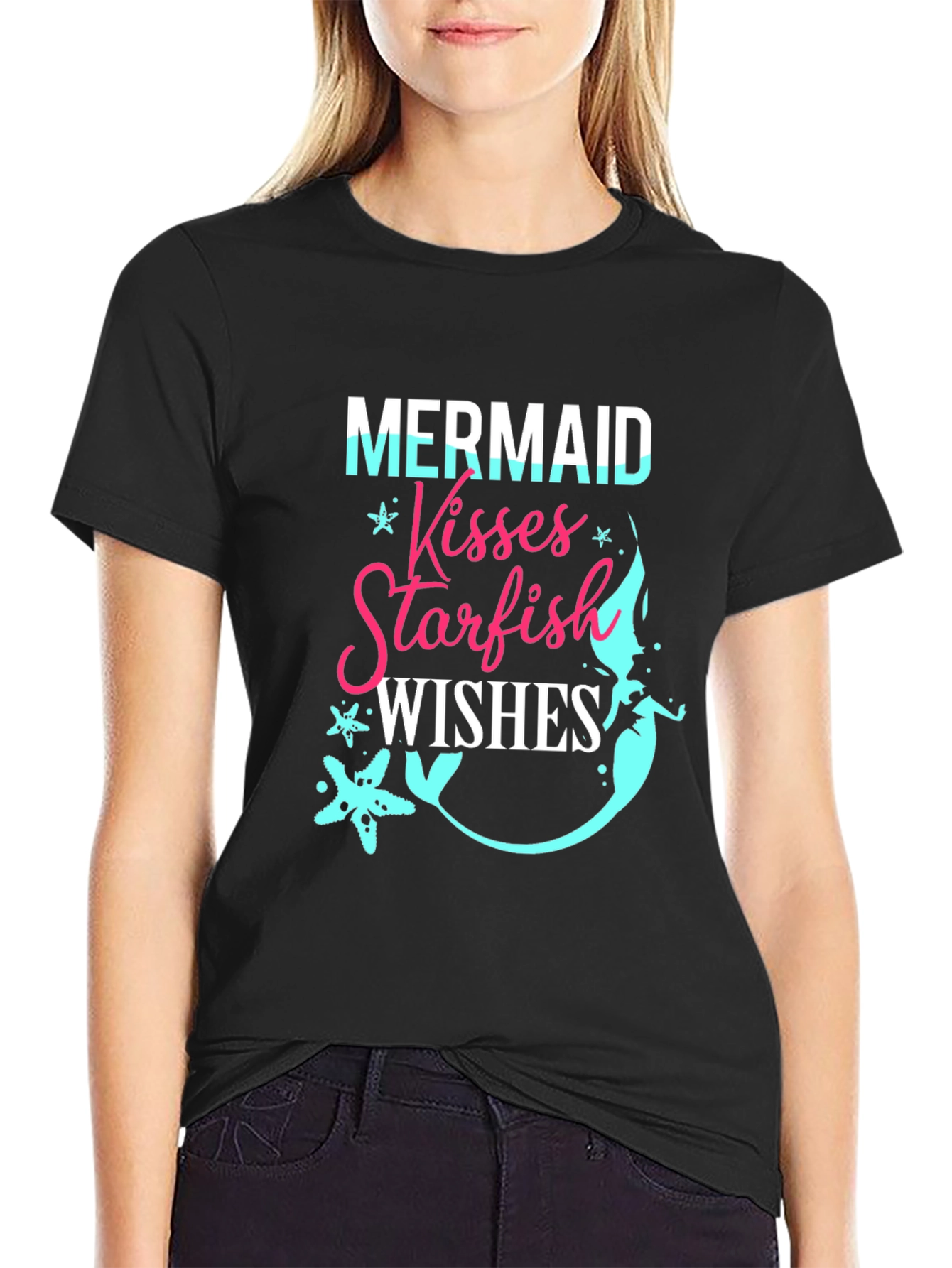 Mermaid Kisses Starfish Wishes Graphic T-Shirt