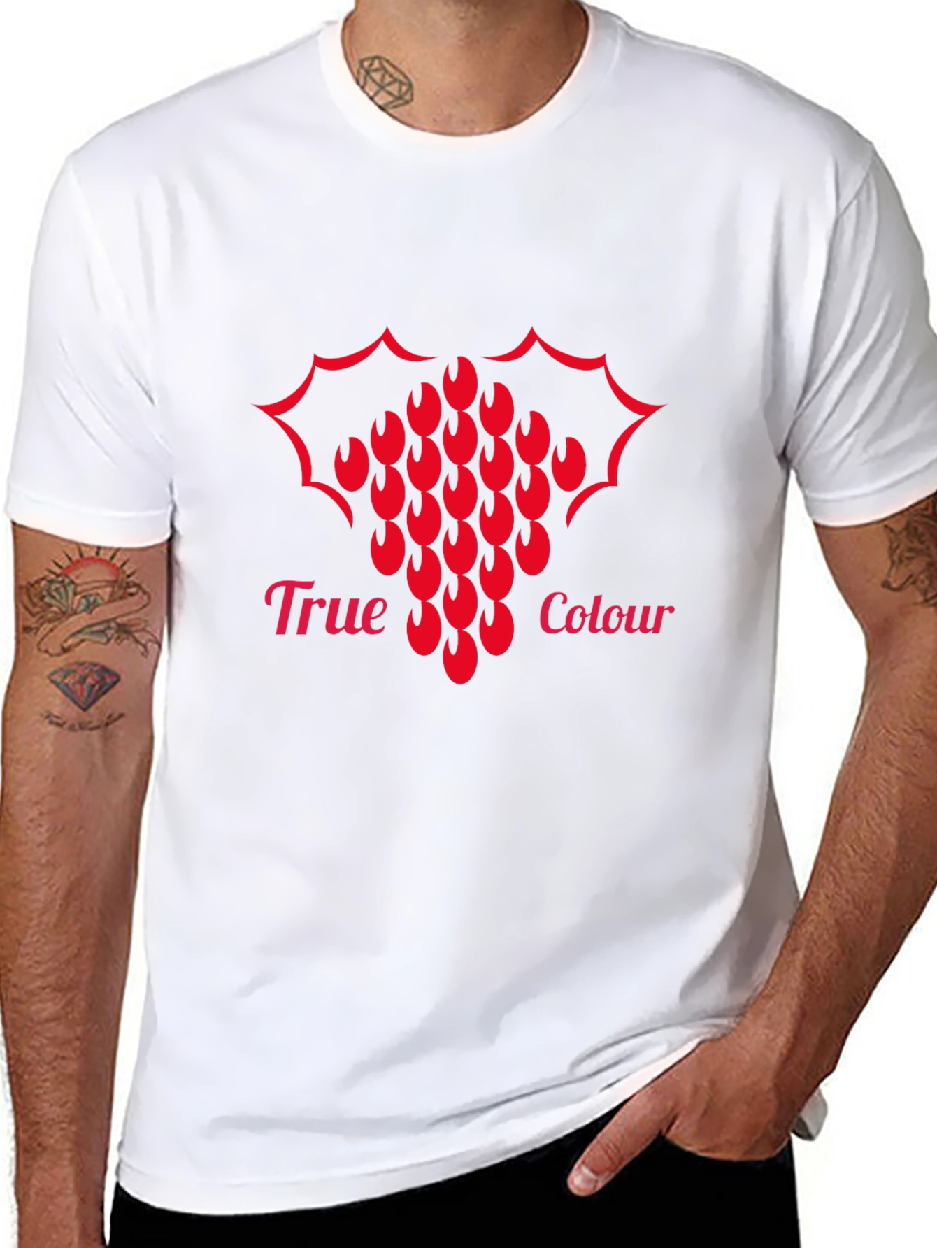 True Colour Graphic Tee - Bold Red Design