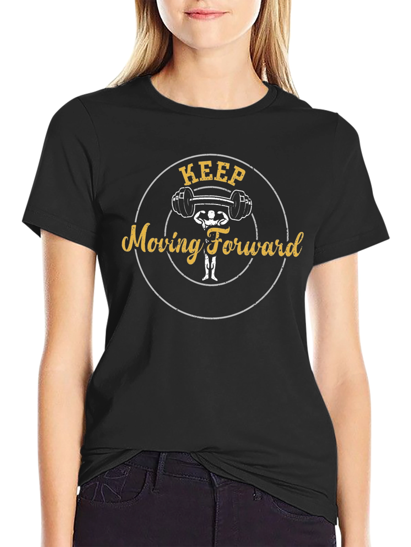 Keep Moving Forward Black Graphic T-Shirt