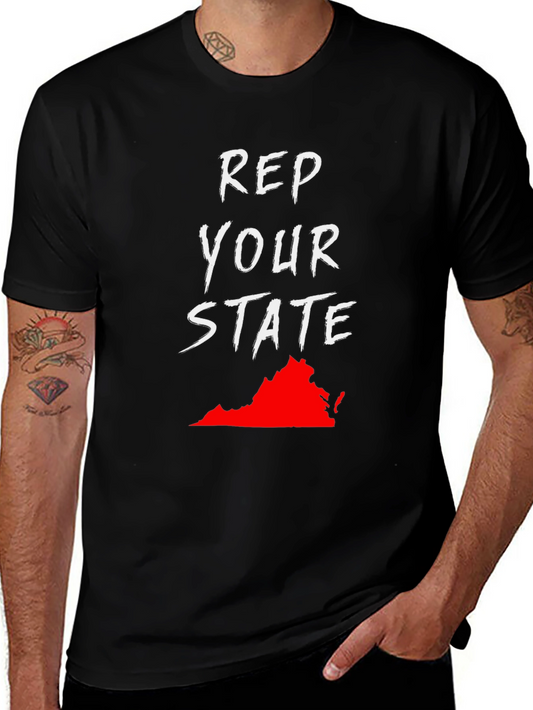 Rep Your State Black Graphic T-Shirt