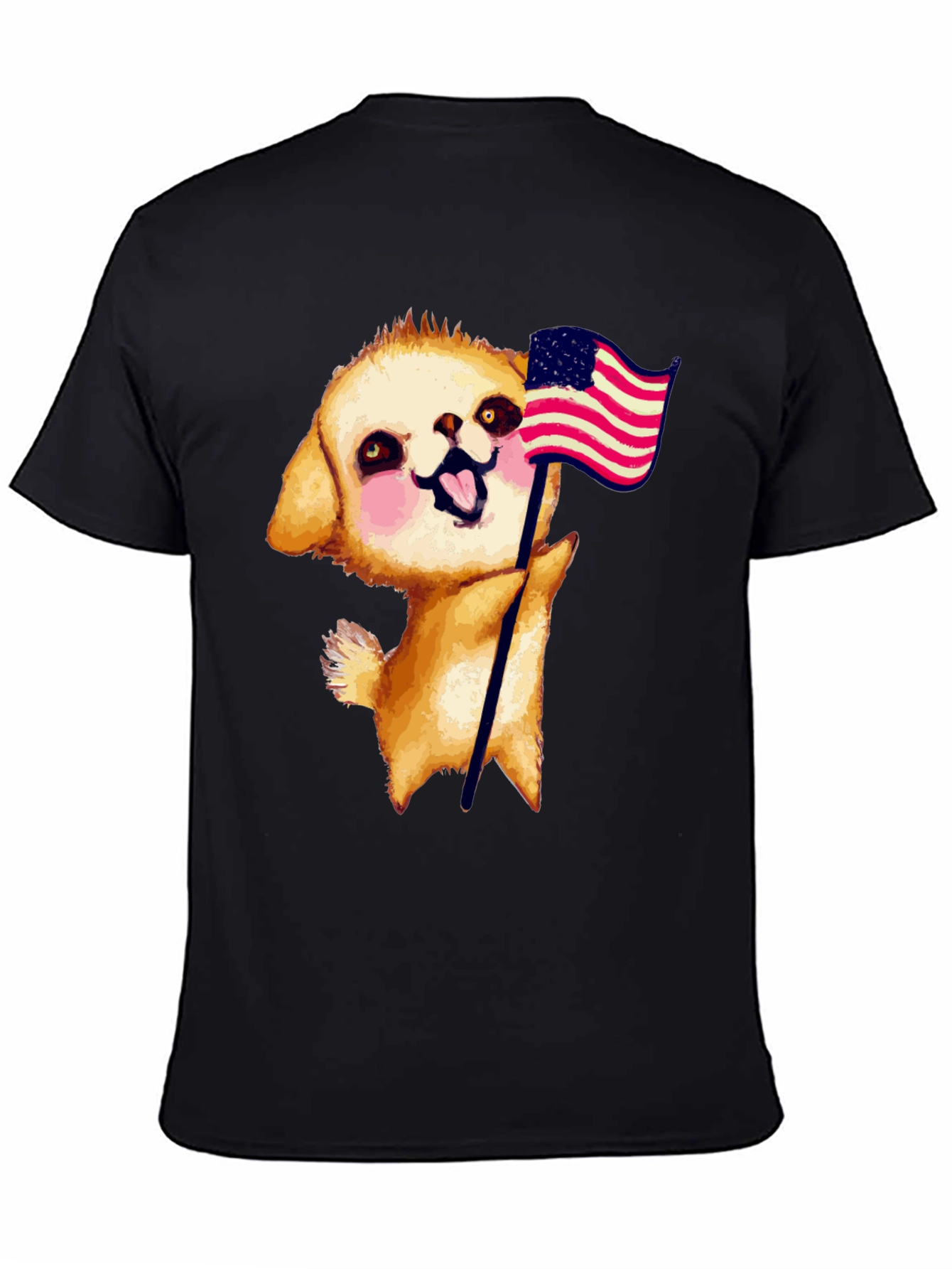 Puppy American Flag Graphic Tee