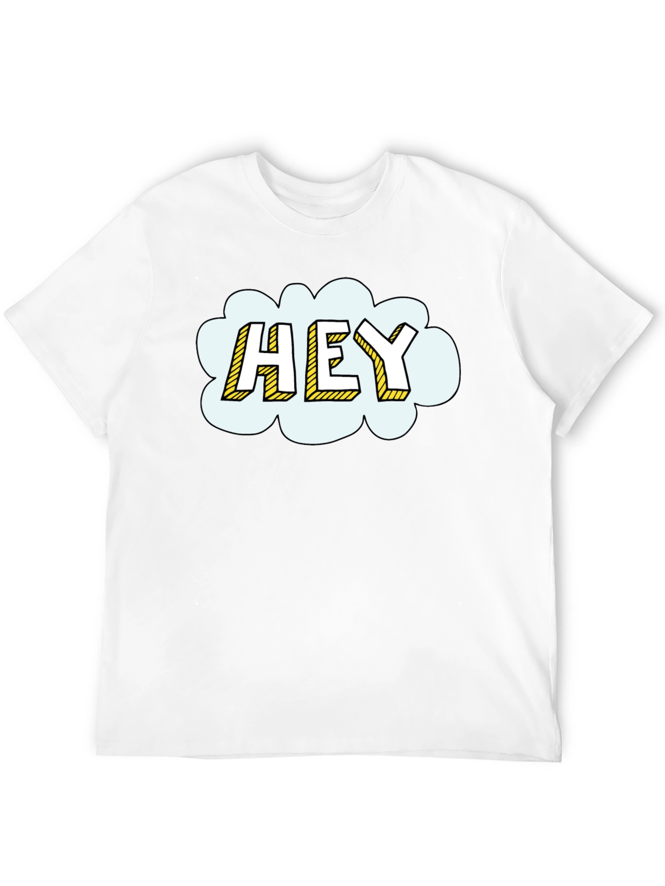 Hey Comic Style Graphic T-Shirt - Trendy Casual Wear