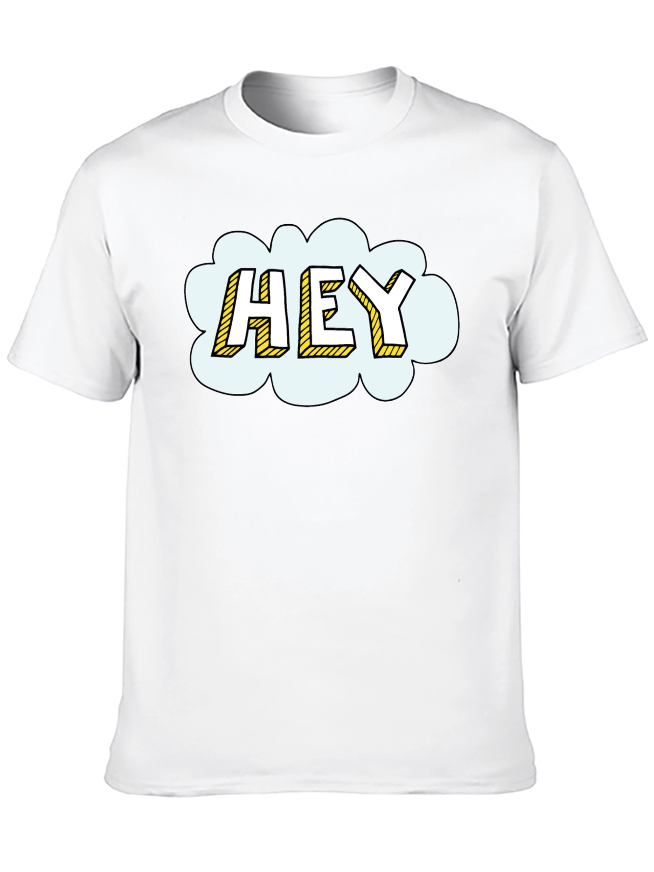 Hey Comic Style Graphic T-Shirt - Trendy Casual Wear