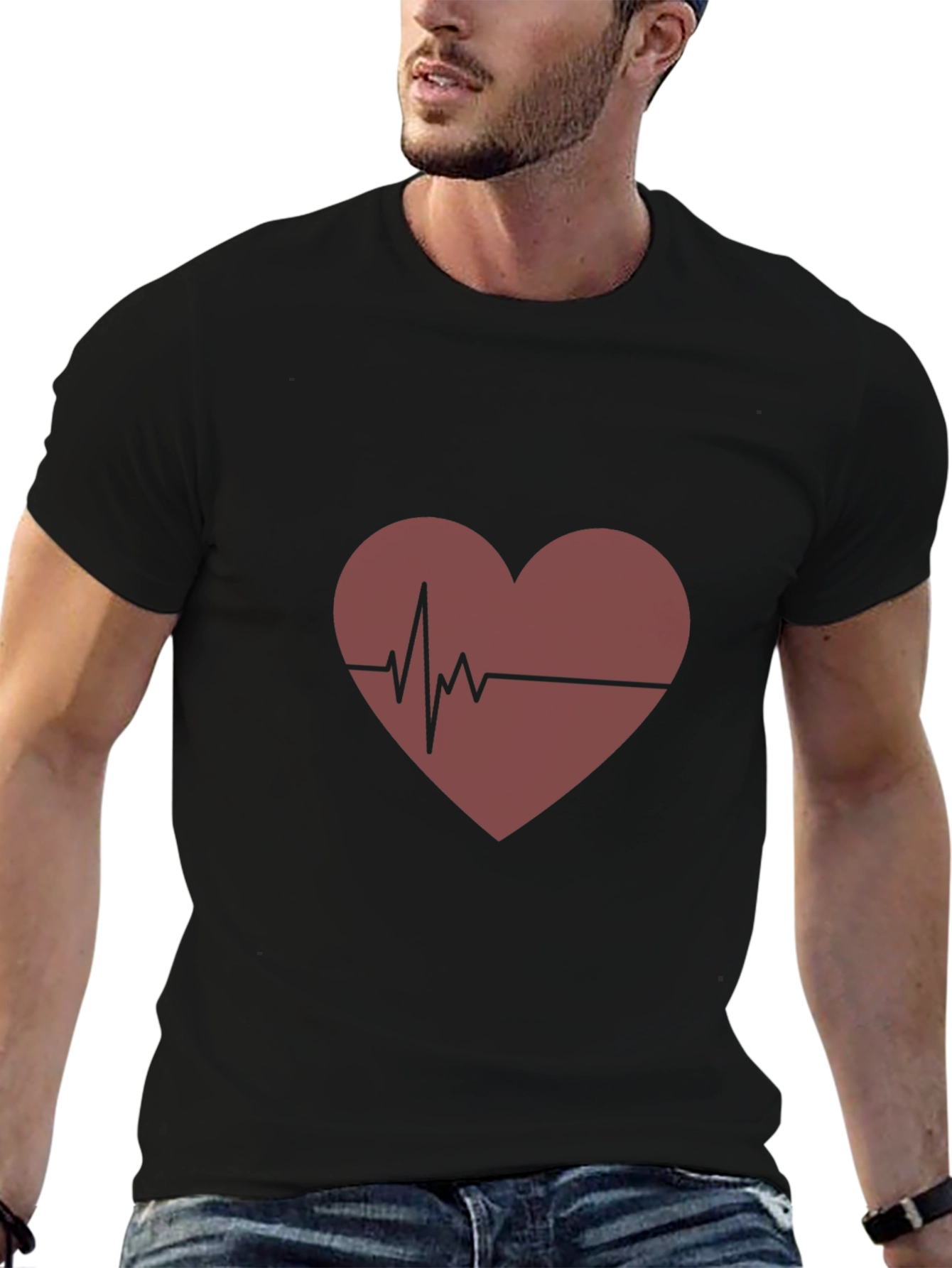 Heartbeat Graphic Tee - Mens Casual T-Shirt