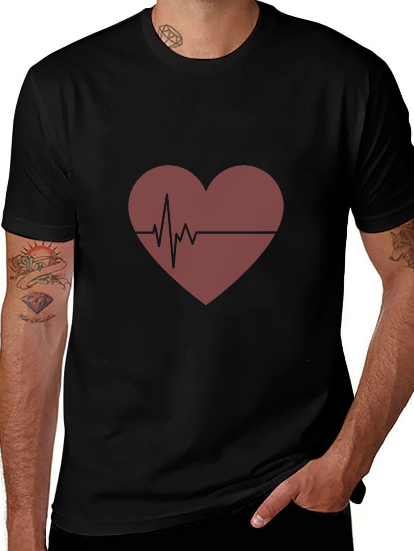 Heartbeat Graphic Tee - Mens Casual T-Shirt
