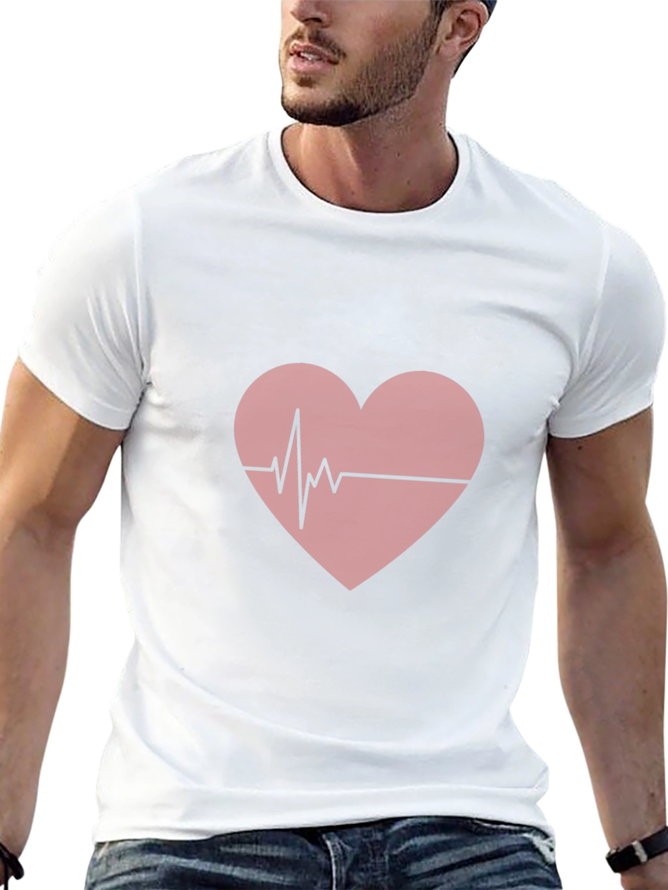 Heartbeat Graphic Tee - Mens Casual T-Shirt