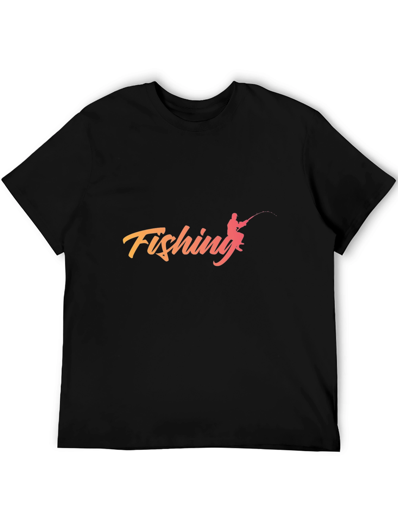 Fishing Graphic Tee - Black Cotton Comfort