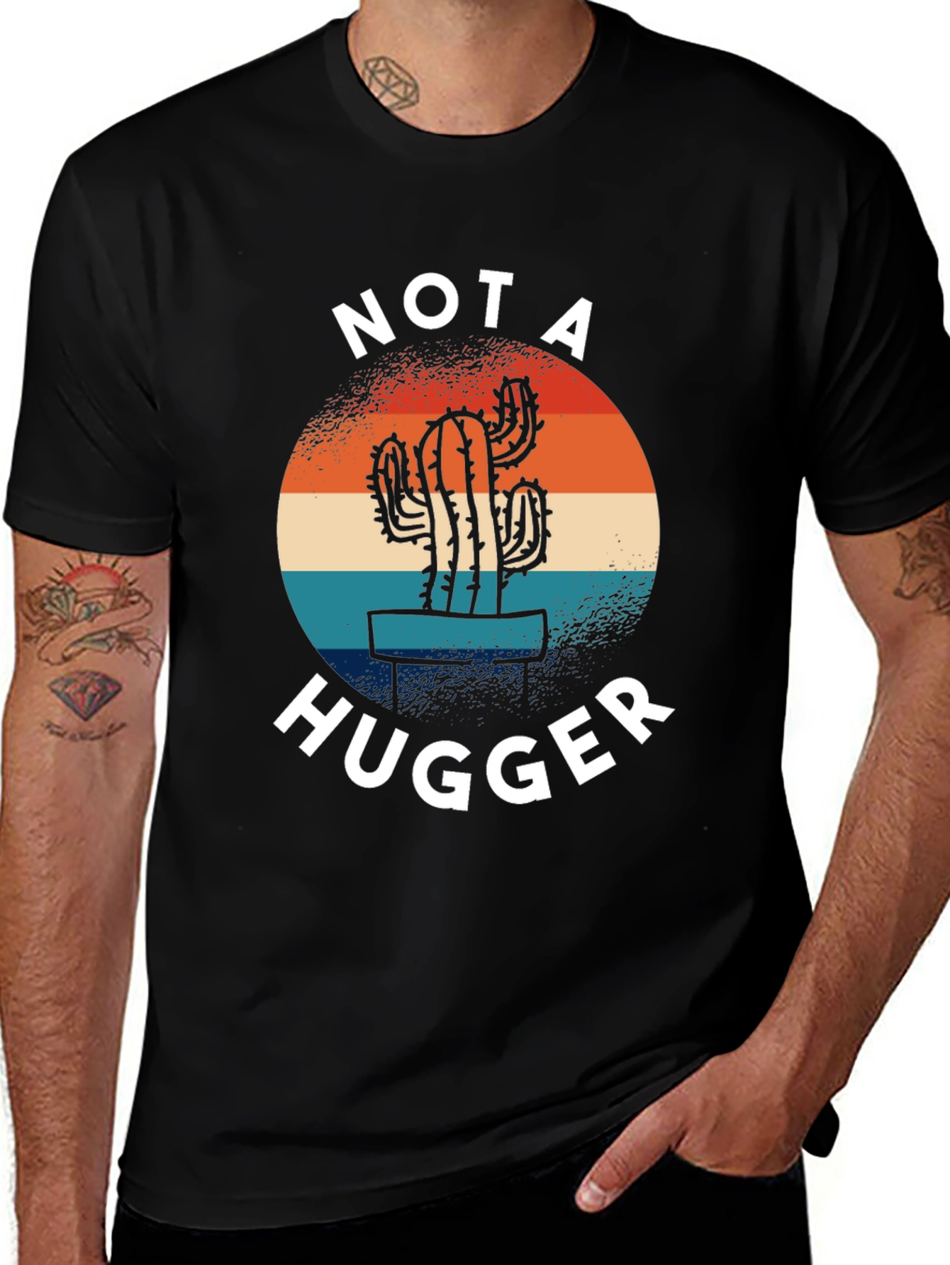Not a Hugger Cactus Graphic T-Shirt