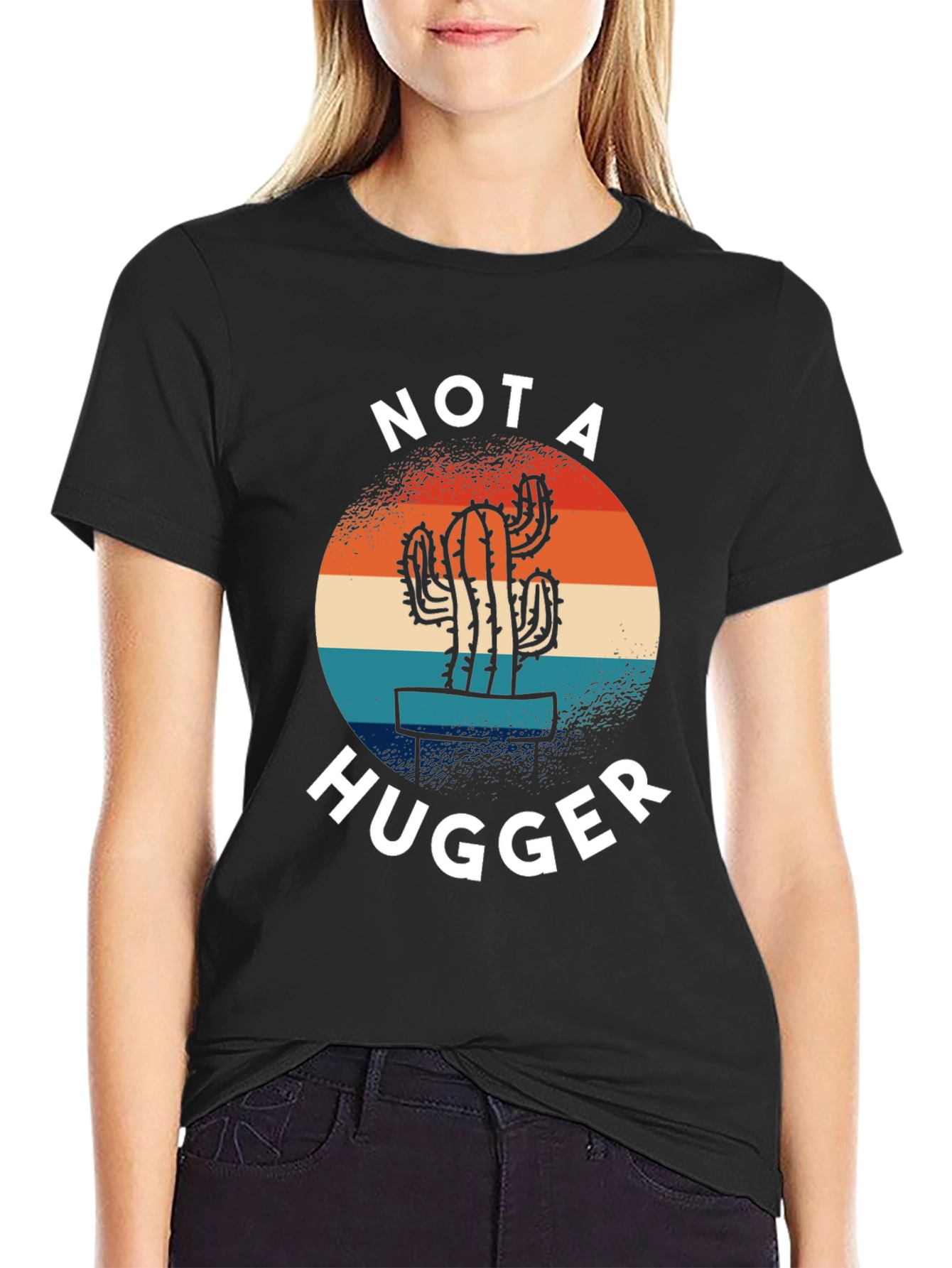 Not a Hugger Cactus Graphic T-Shirt