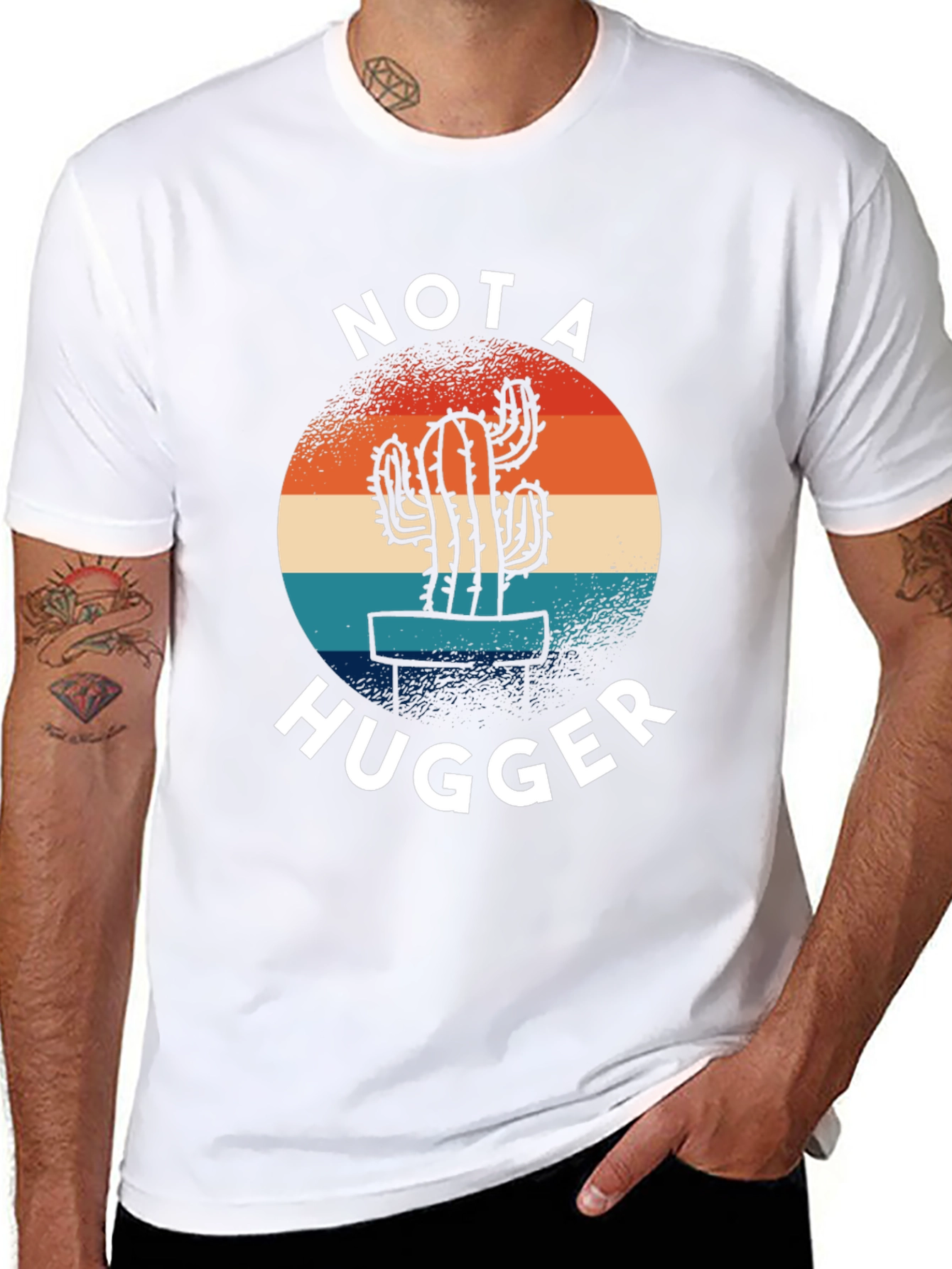 Not a Hugger Cactus Graphic T-Shirt