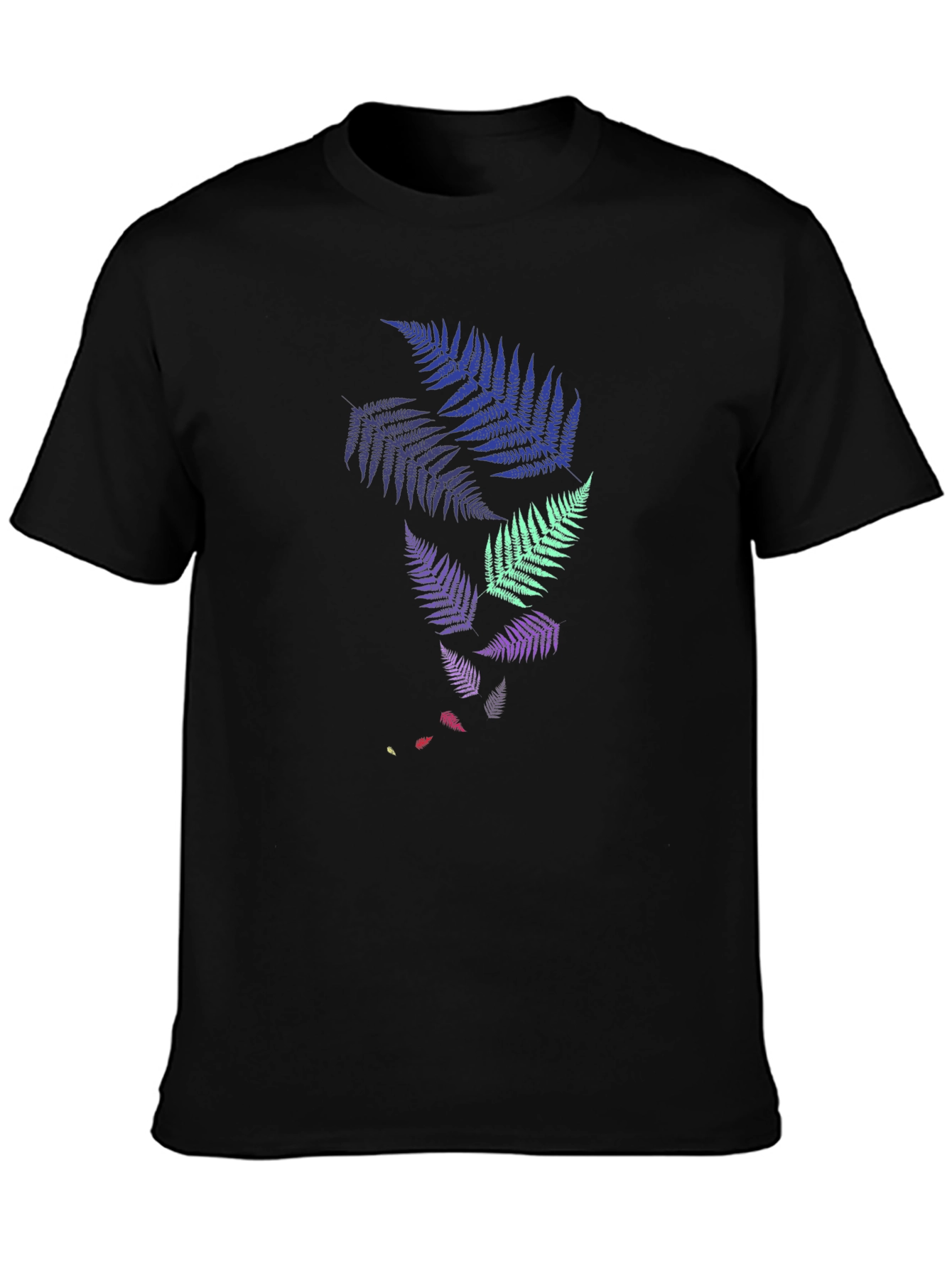Fern Design Black T-Shirt