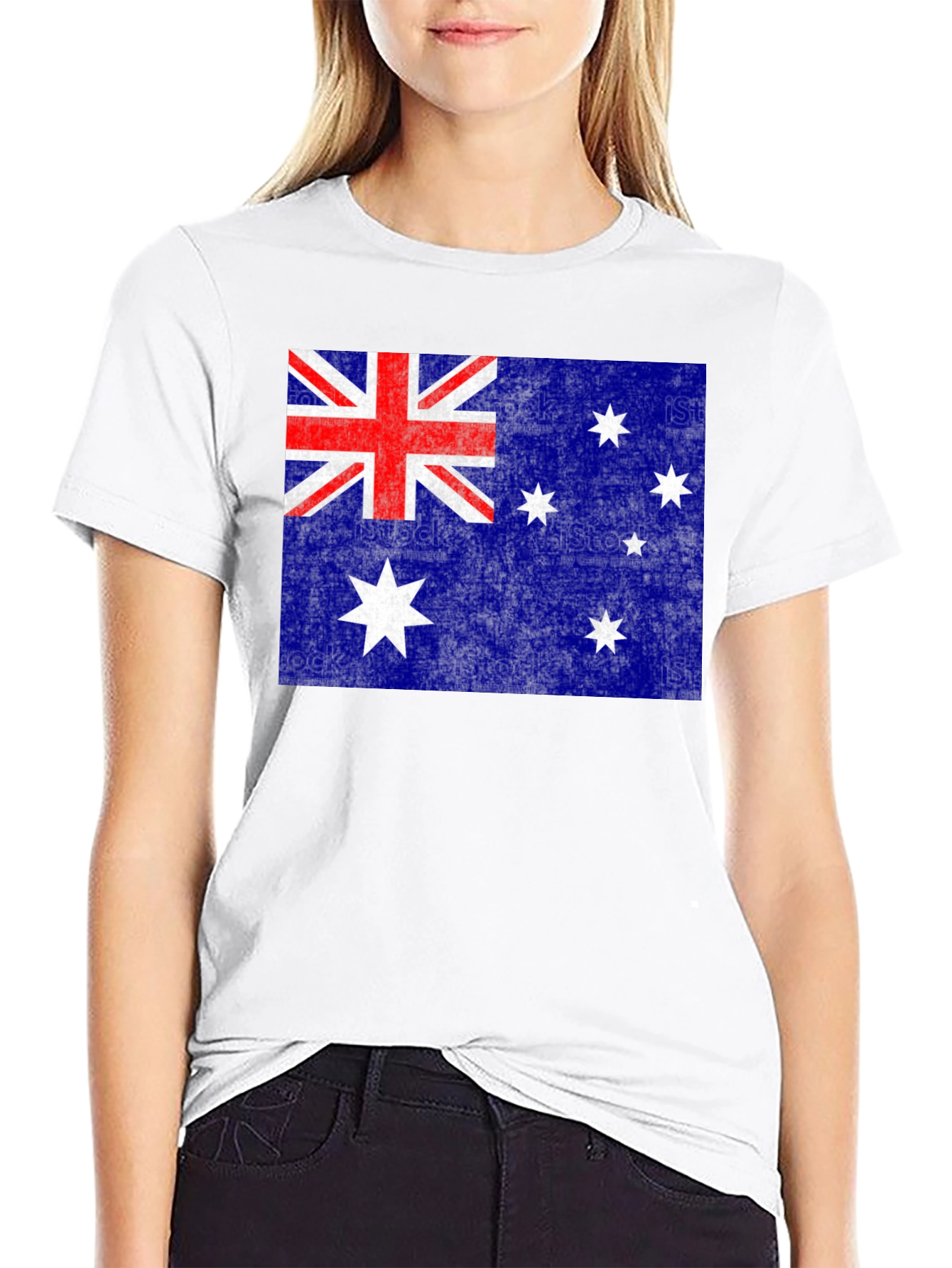 Australian Flag Graphic Tee | Black Cotton Blend